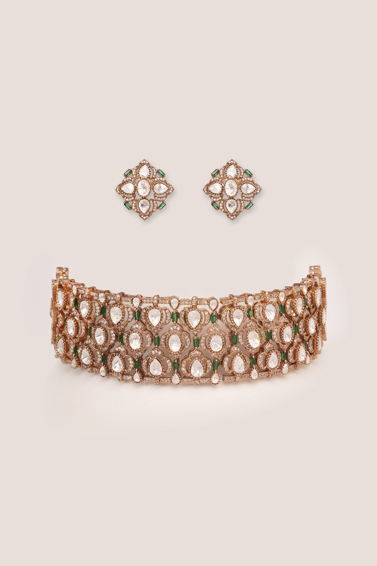 Ganessa Green Kundan Choker Set