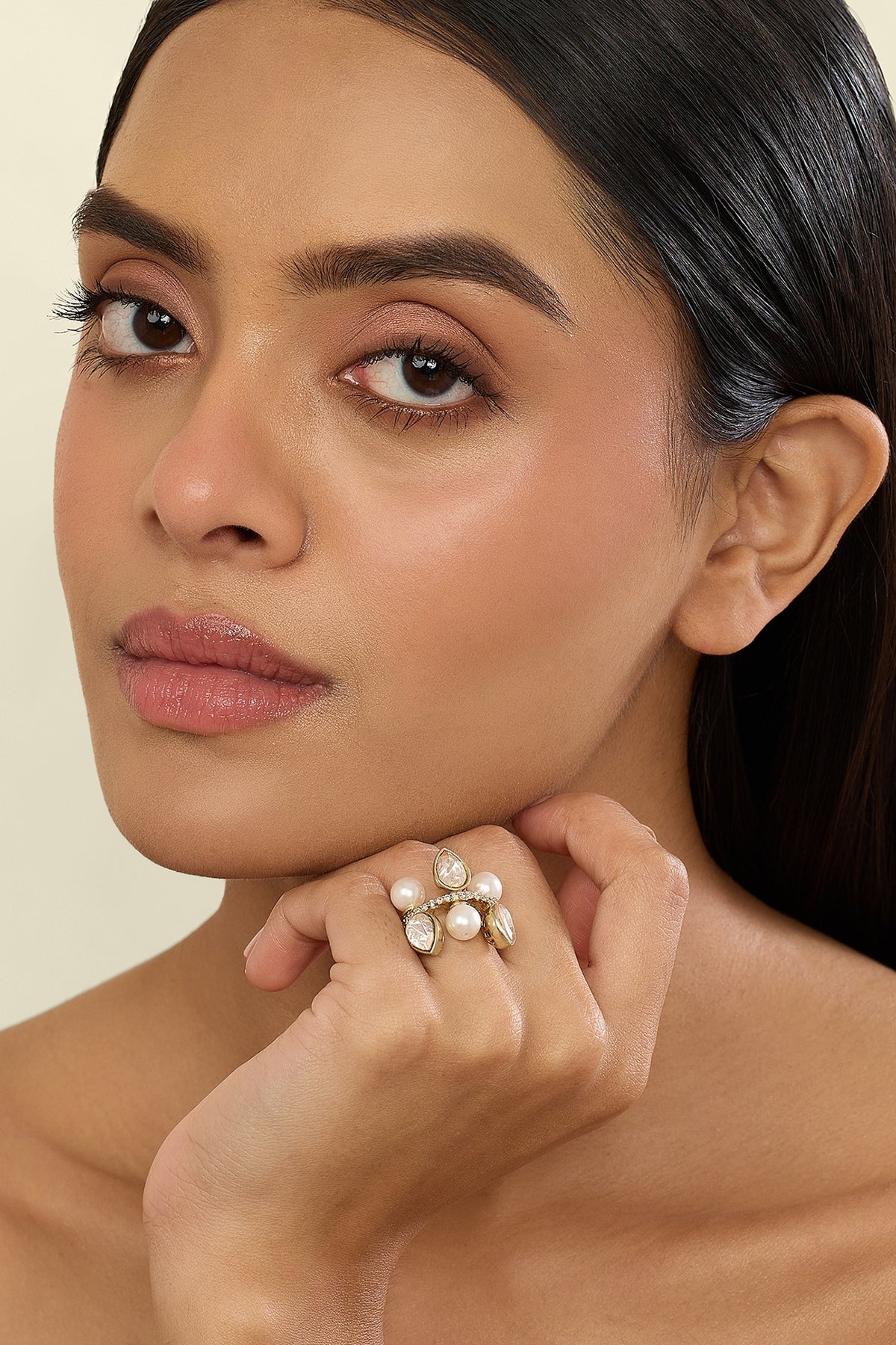 Polki Maribelle Pearl Ring