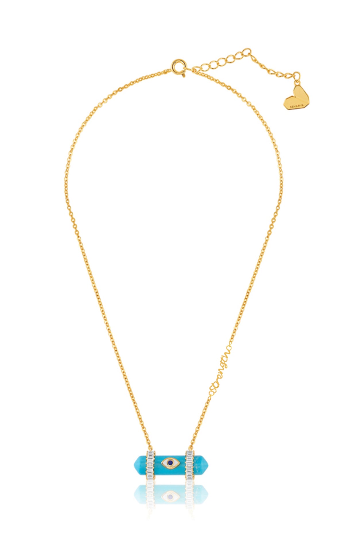 Turquoise Pendant Necklace In 18kt Gold Plated