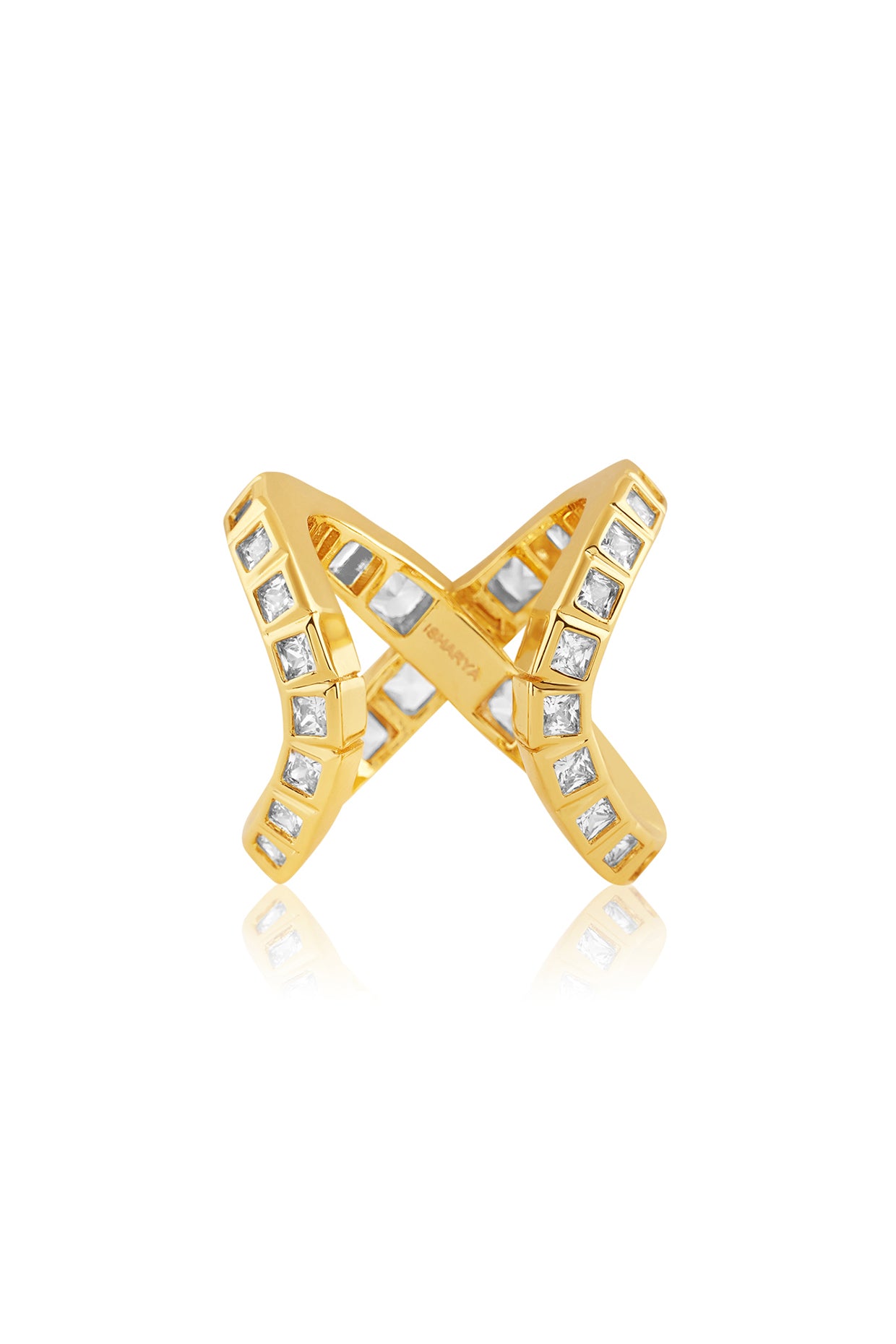 Jugni Mirror Princess Ring 18Kt Gold Plated