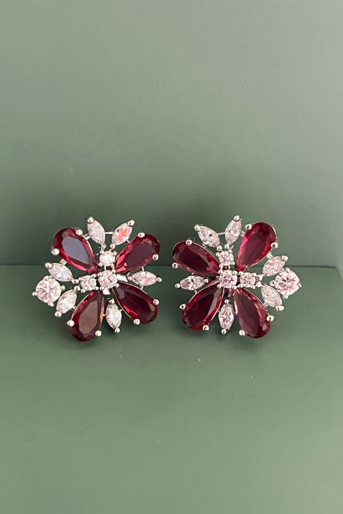 Red Lavender Earrings