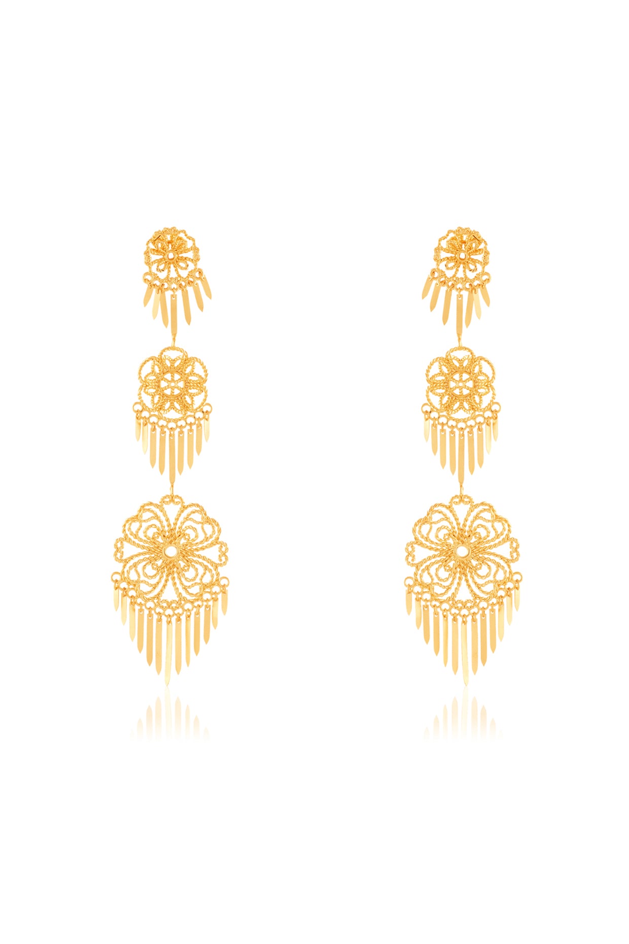 Convento Statement Danglers In 18Kt Gold Plated