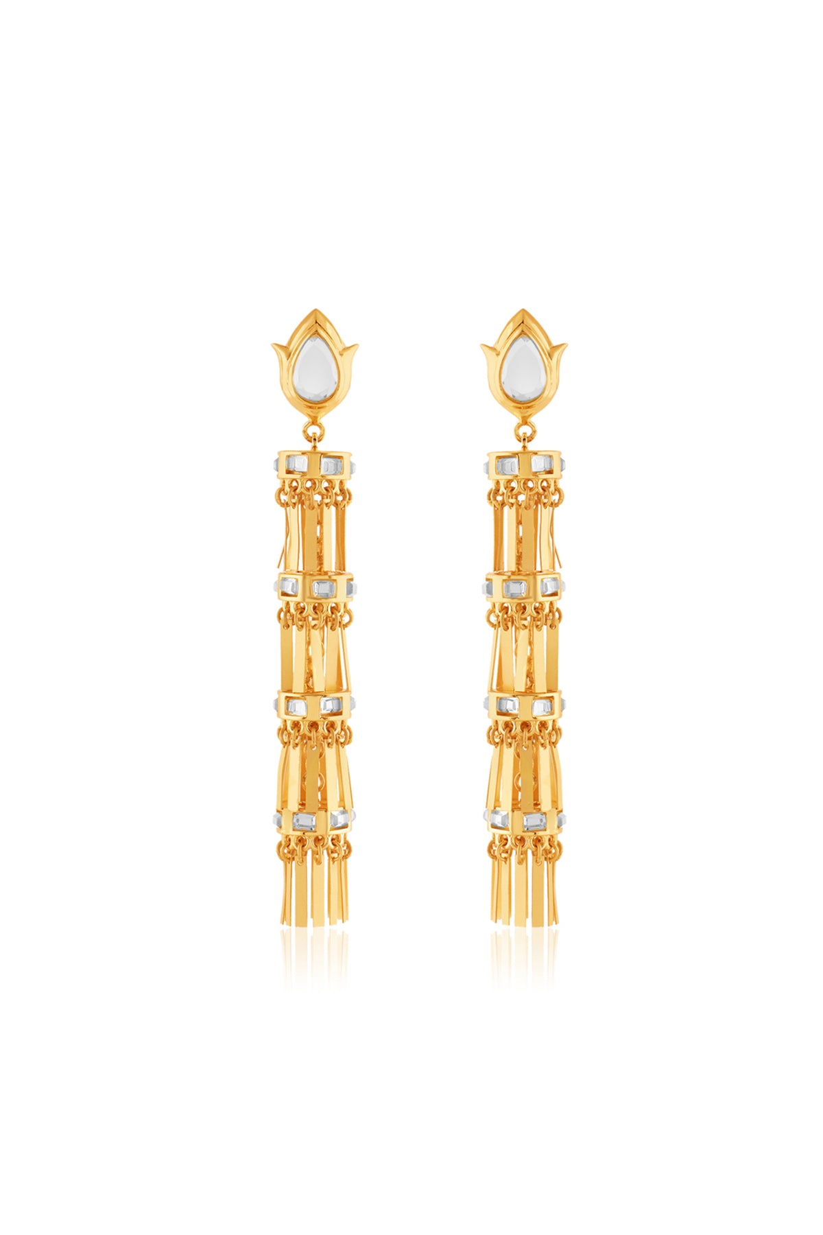 Ceu Statement Danglers In 18Kt Gold Plated