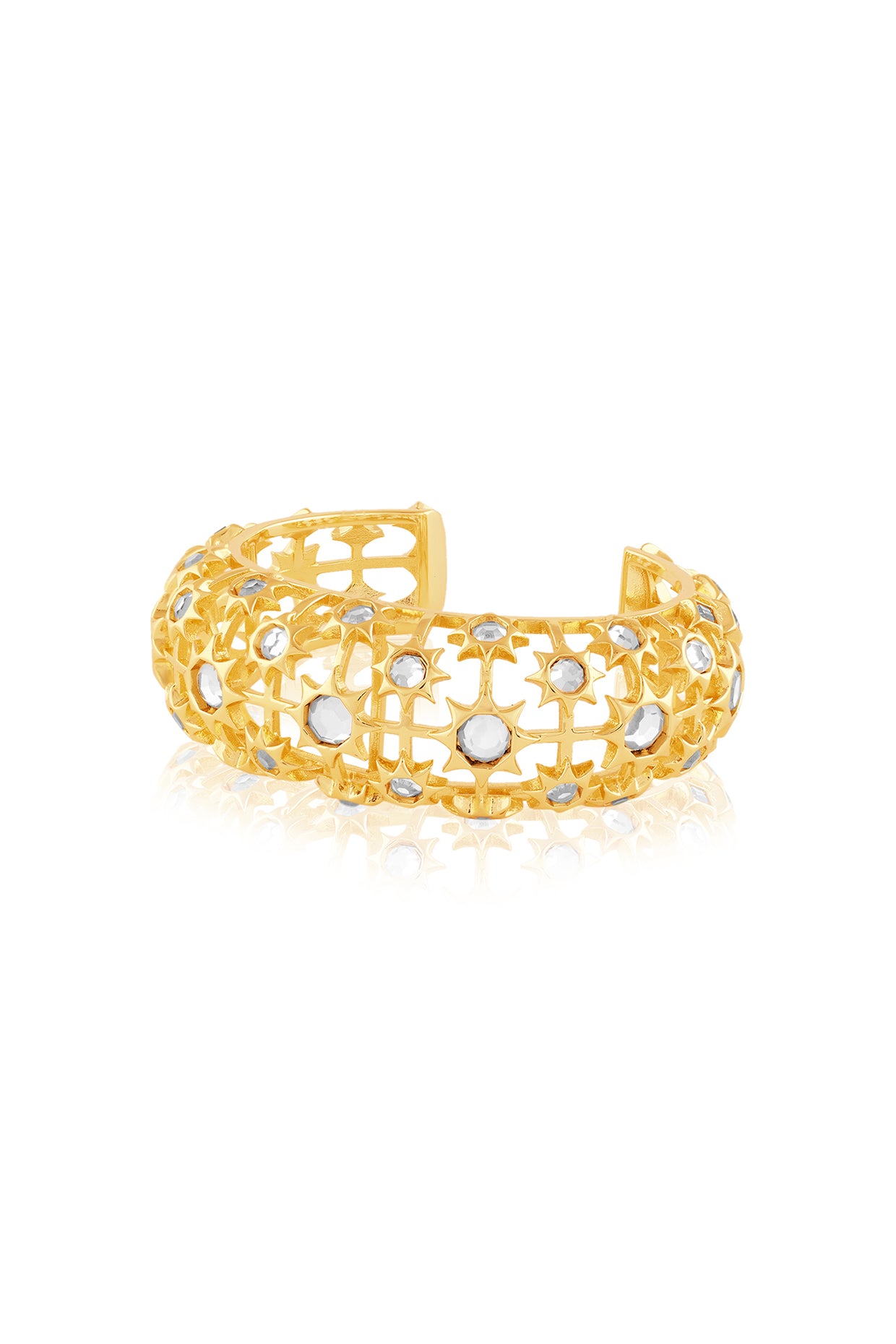 Celeste Mirror Dome Cocktail Cuff 18Kt Gold Plated