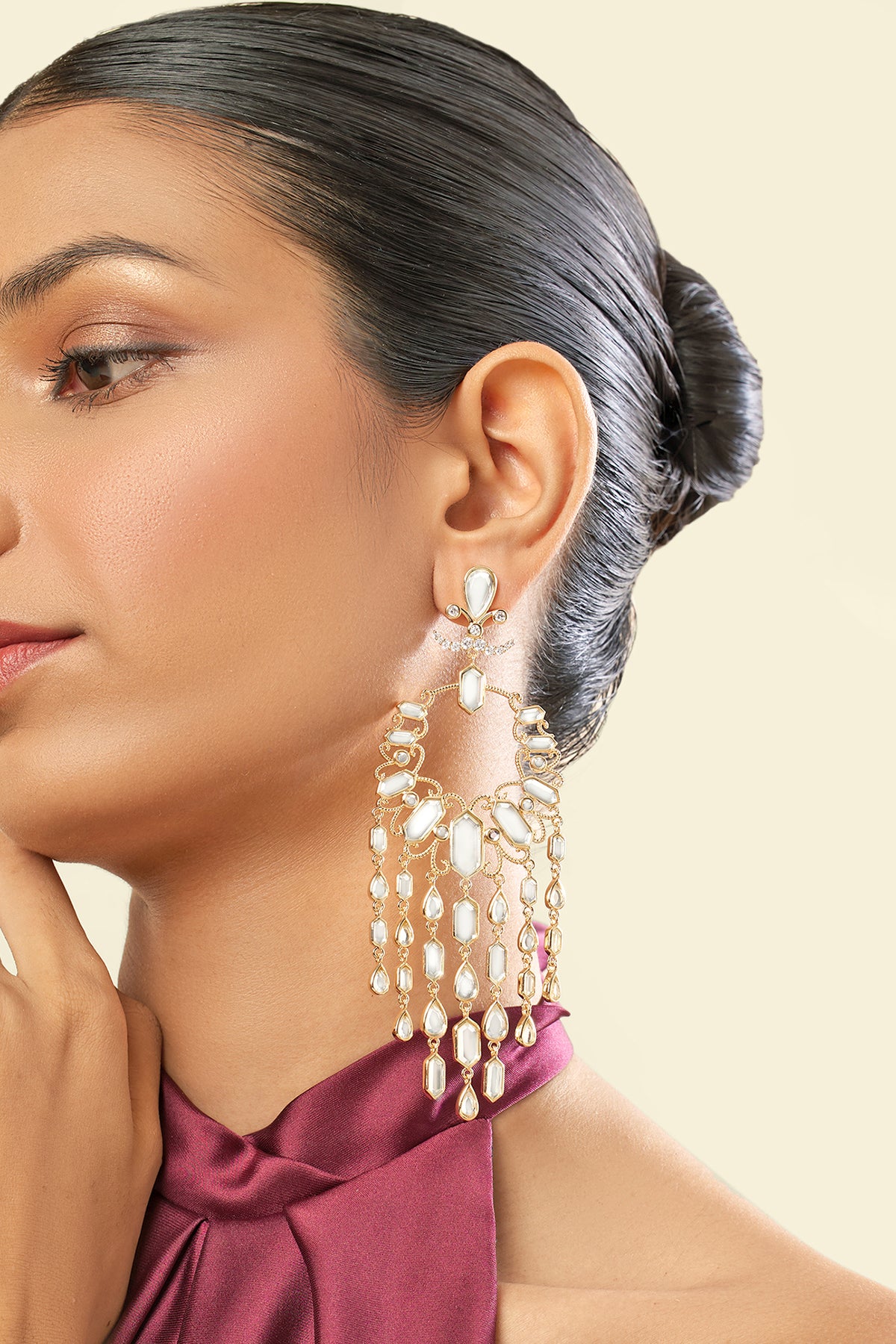 Lisboa Statement Moon Baalis In 18Kt Gold Plated