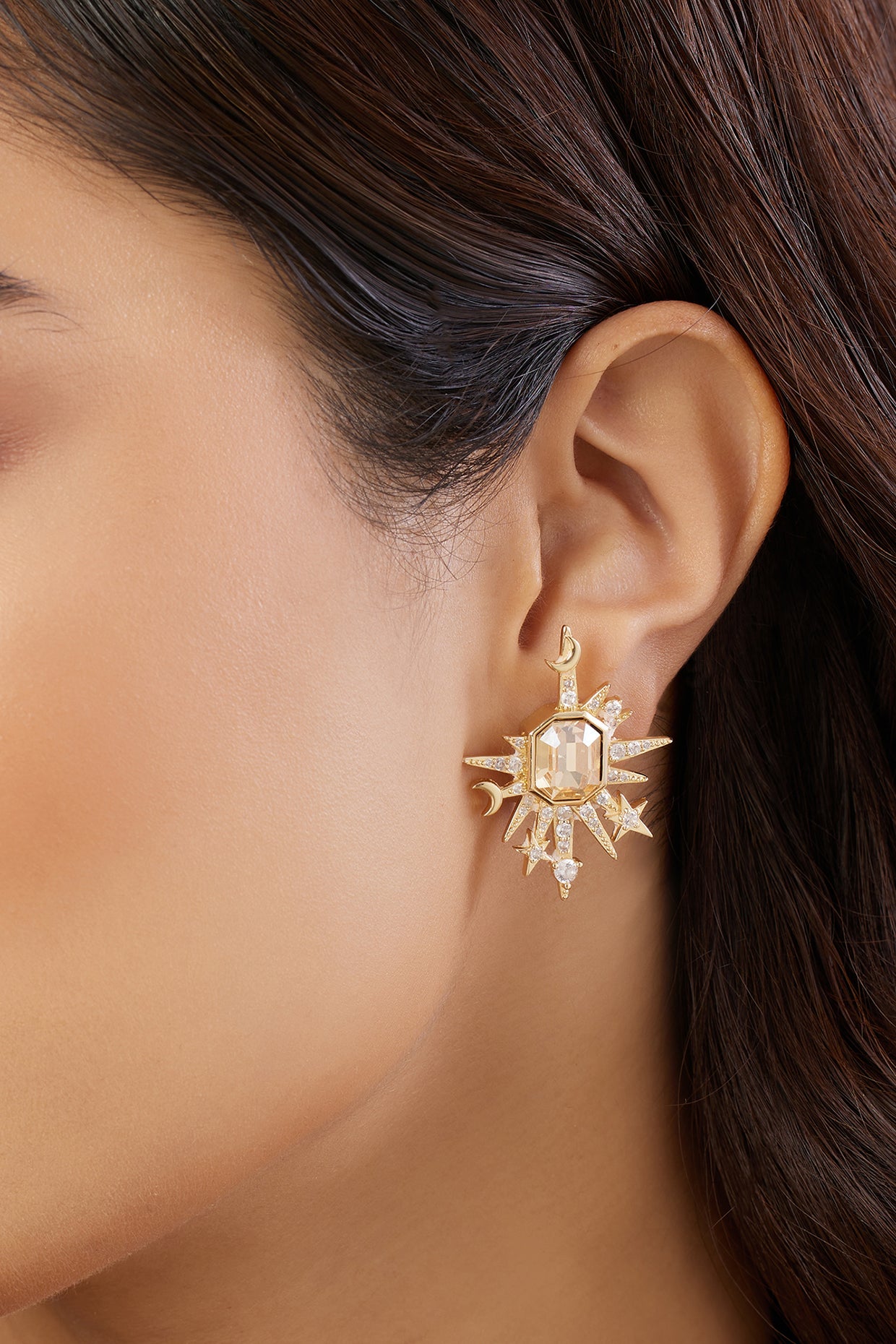 Shikha's Disco Drop Studs In 18Kt Gold Plated