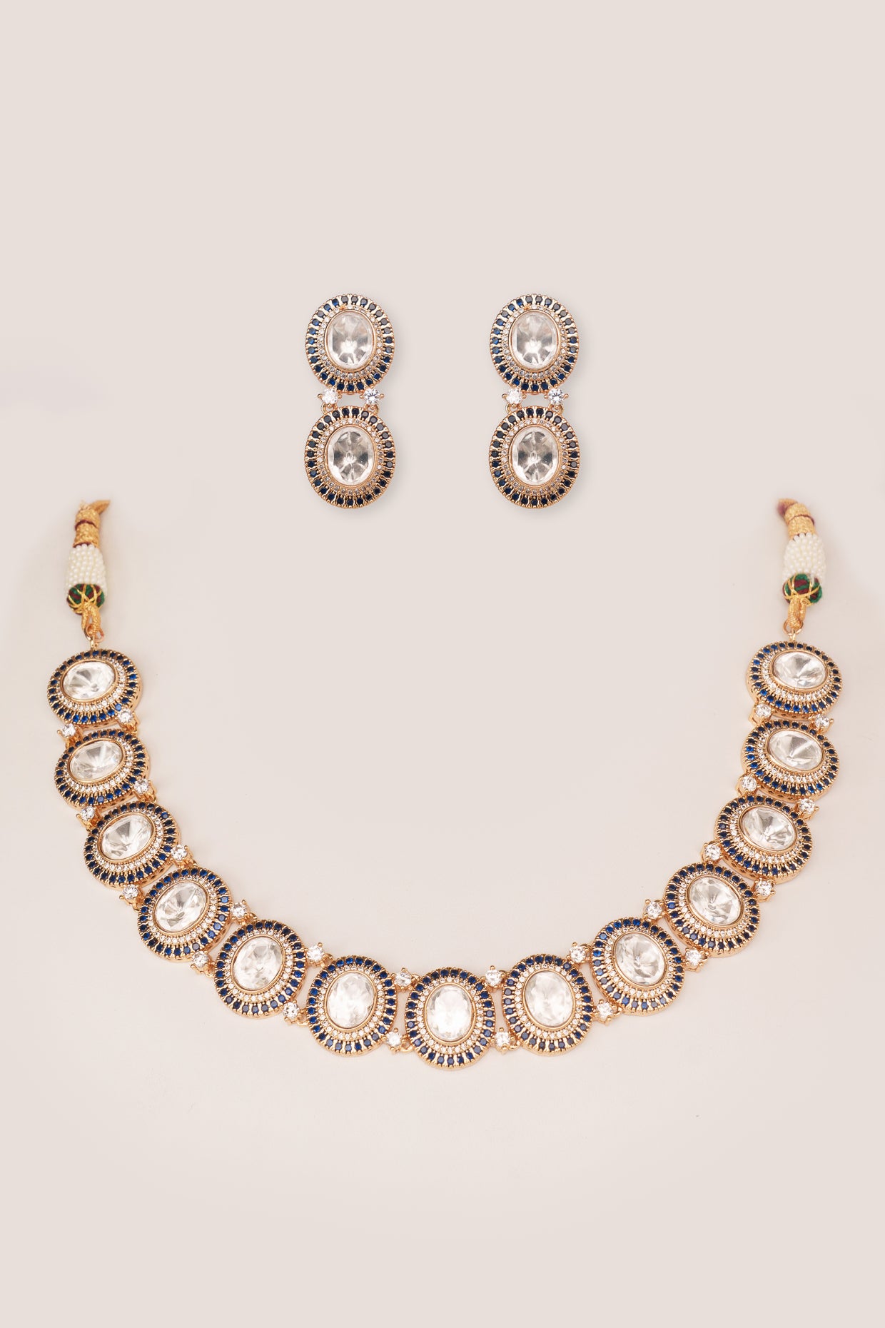 Girisha Blue Kundan Necklace Set