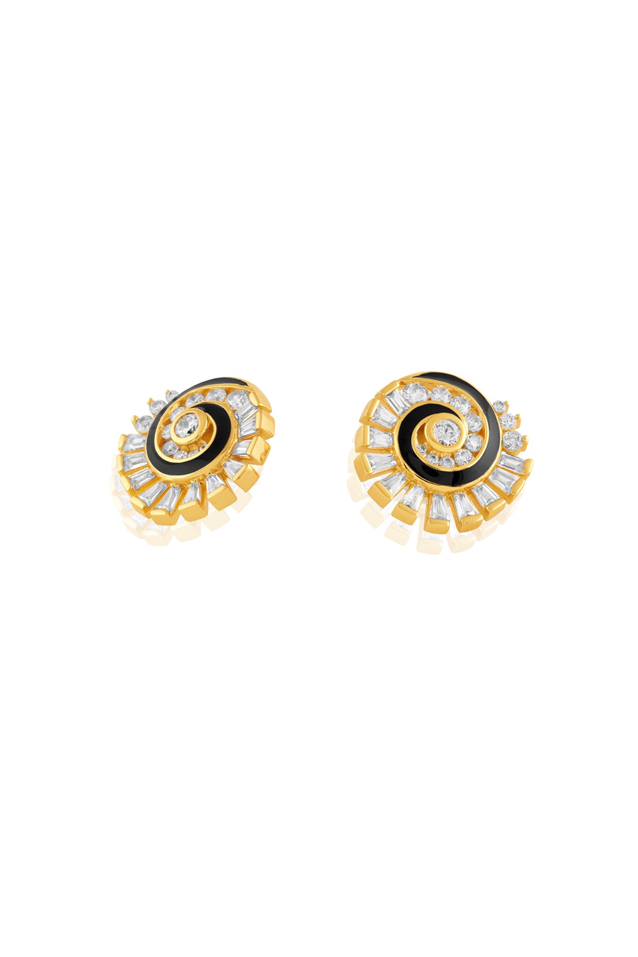 Soluna Spiral Studs In 18Kt Gold Plated