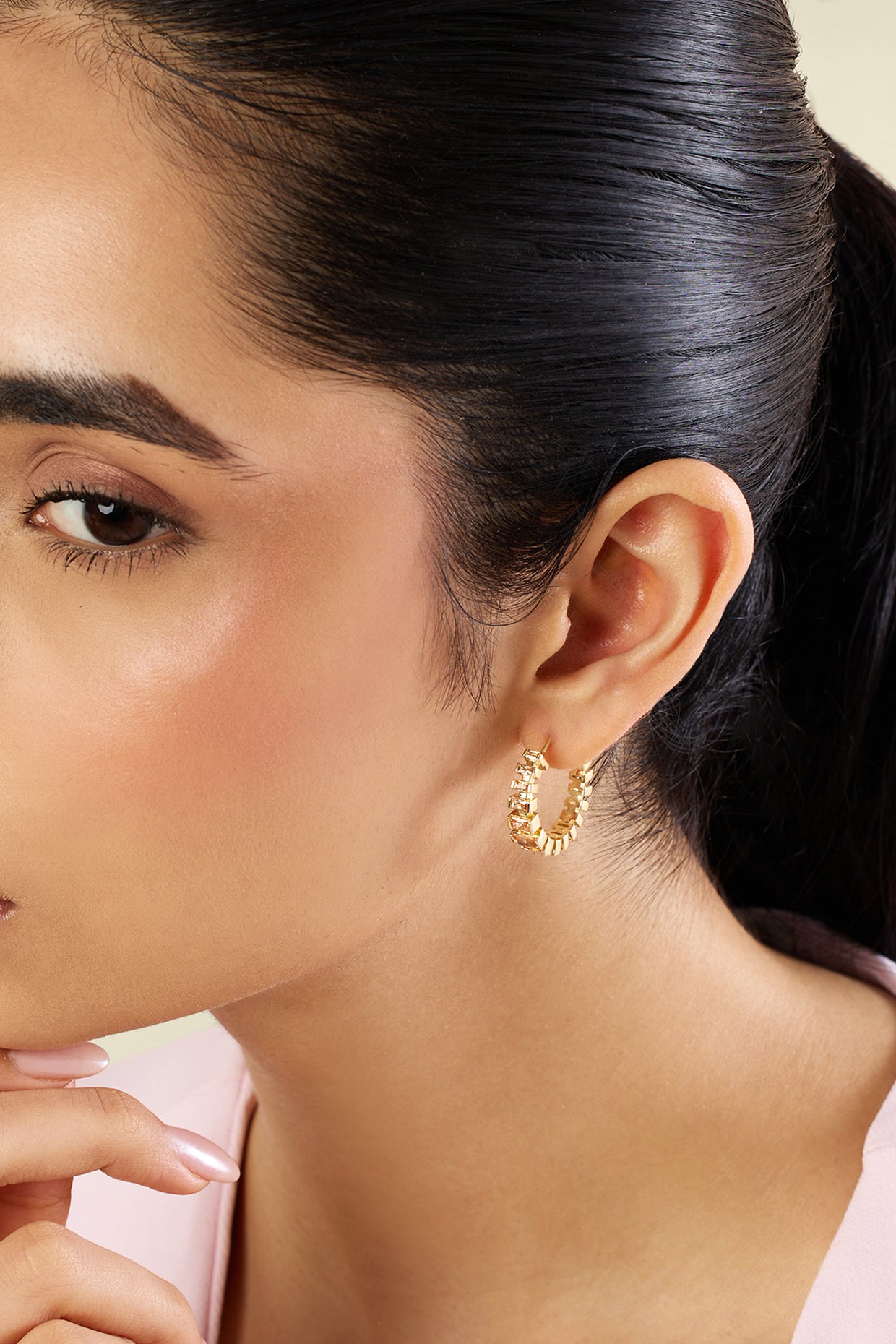 Solar Flare Hoops In 18kt Gold Plated