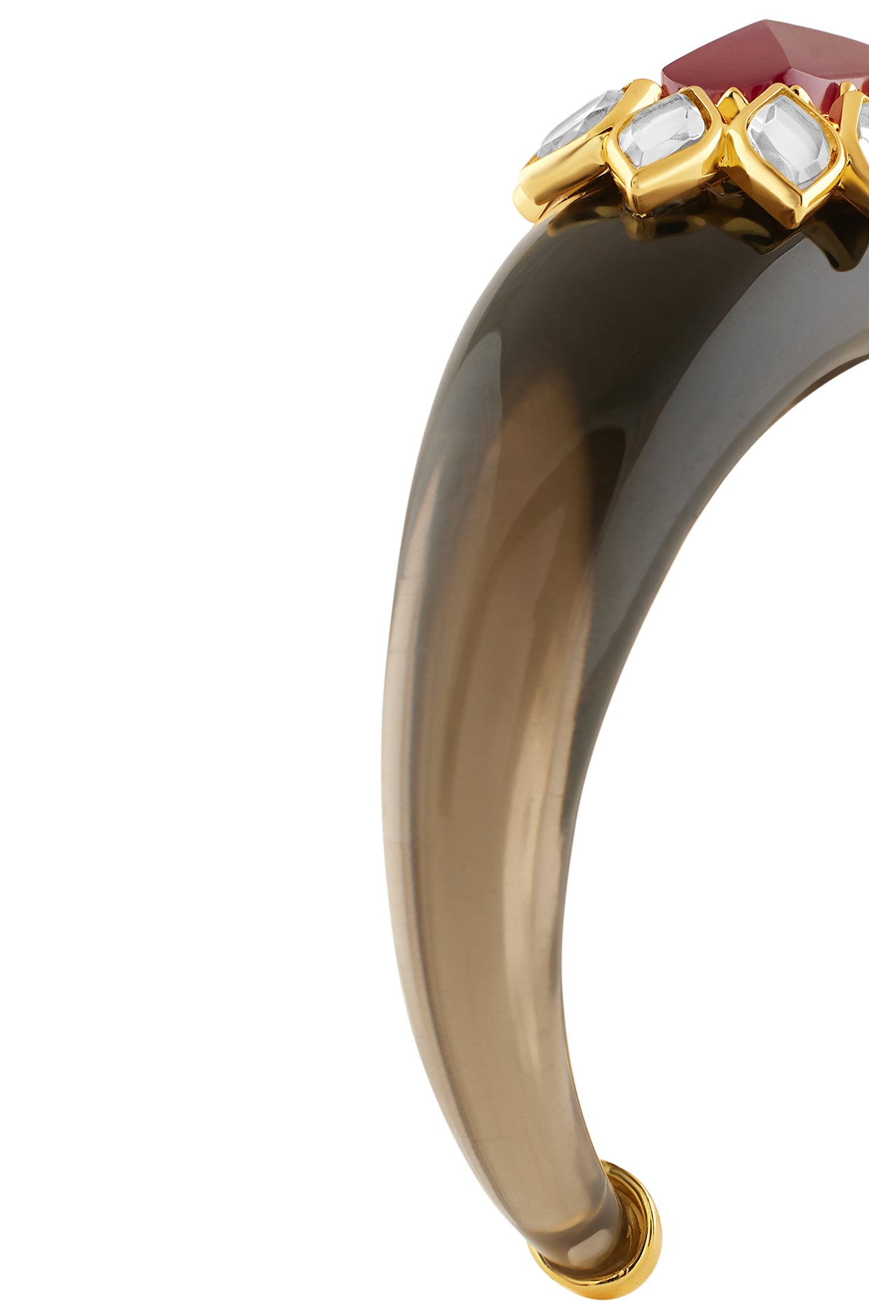 Begum Haute Pink Resin Cuff 18Kt Gold Plated