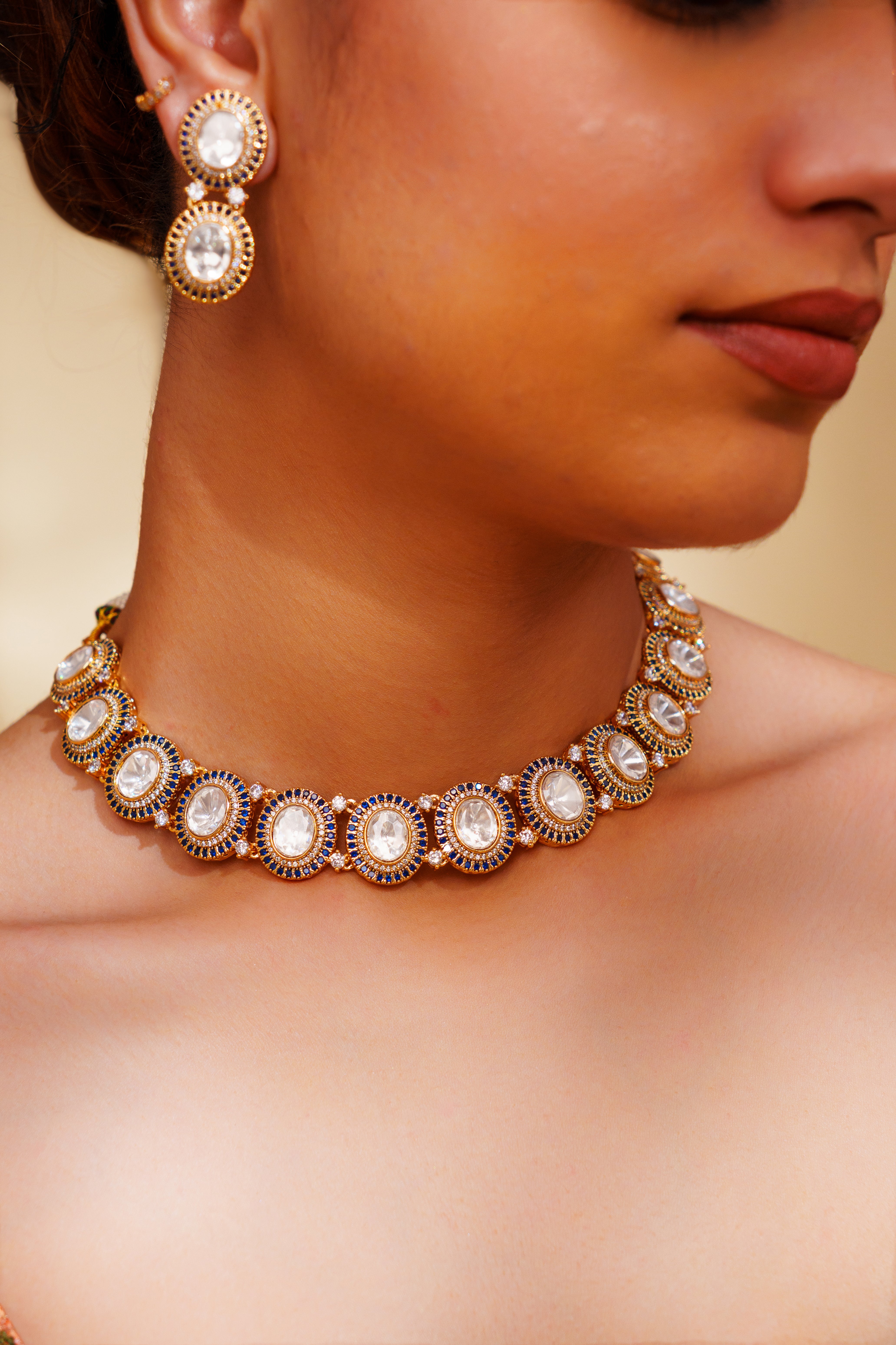 Girisha Blue Kundan Necklace Set