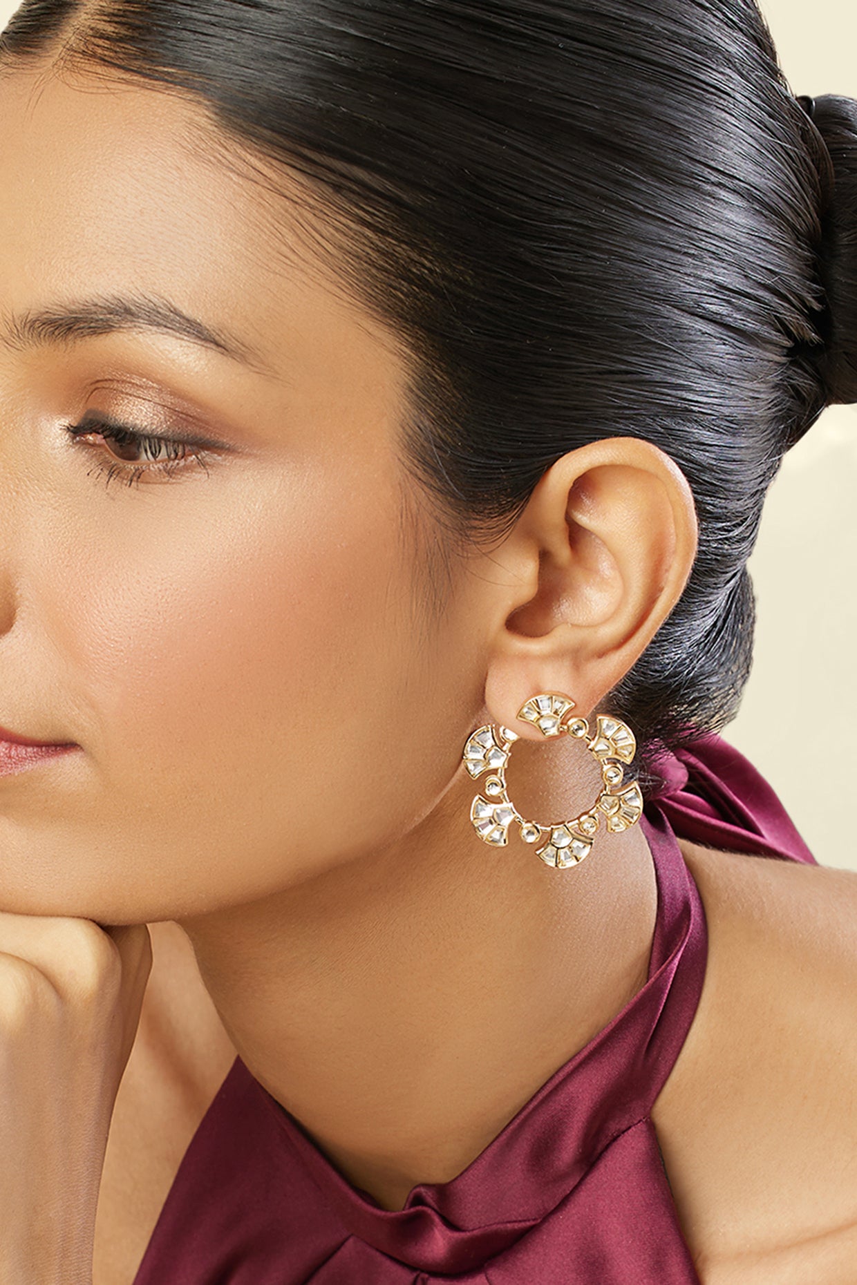 Capela Front Back Earrings In 18Kt Gold Plated