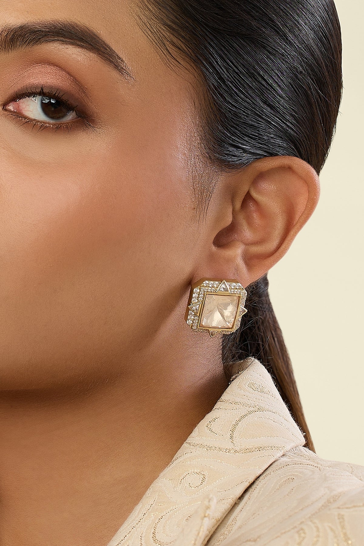 Polki Sitara Stud Earrings