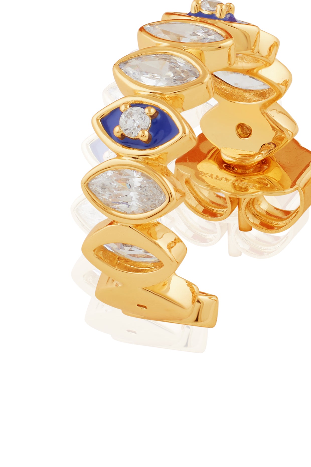 Divine Eye Halo Huggies In 18kt Gold Plated