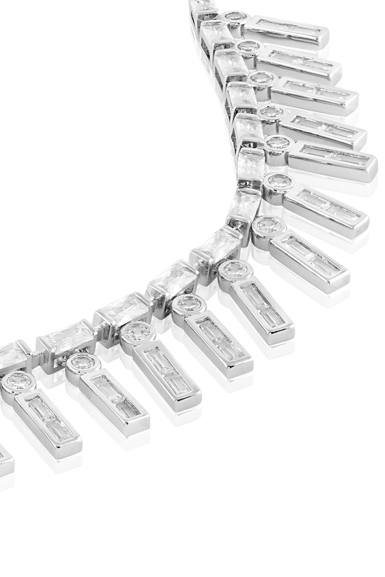 Margot Charm Necklace In Rhodium Plated
