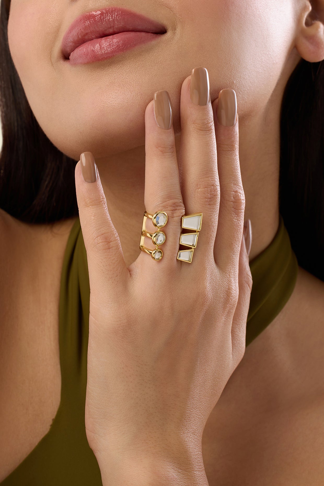 Ayaana Floral Cocktail Ring 18Kt Gold Plated