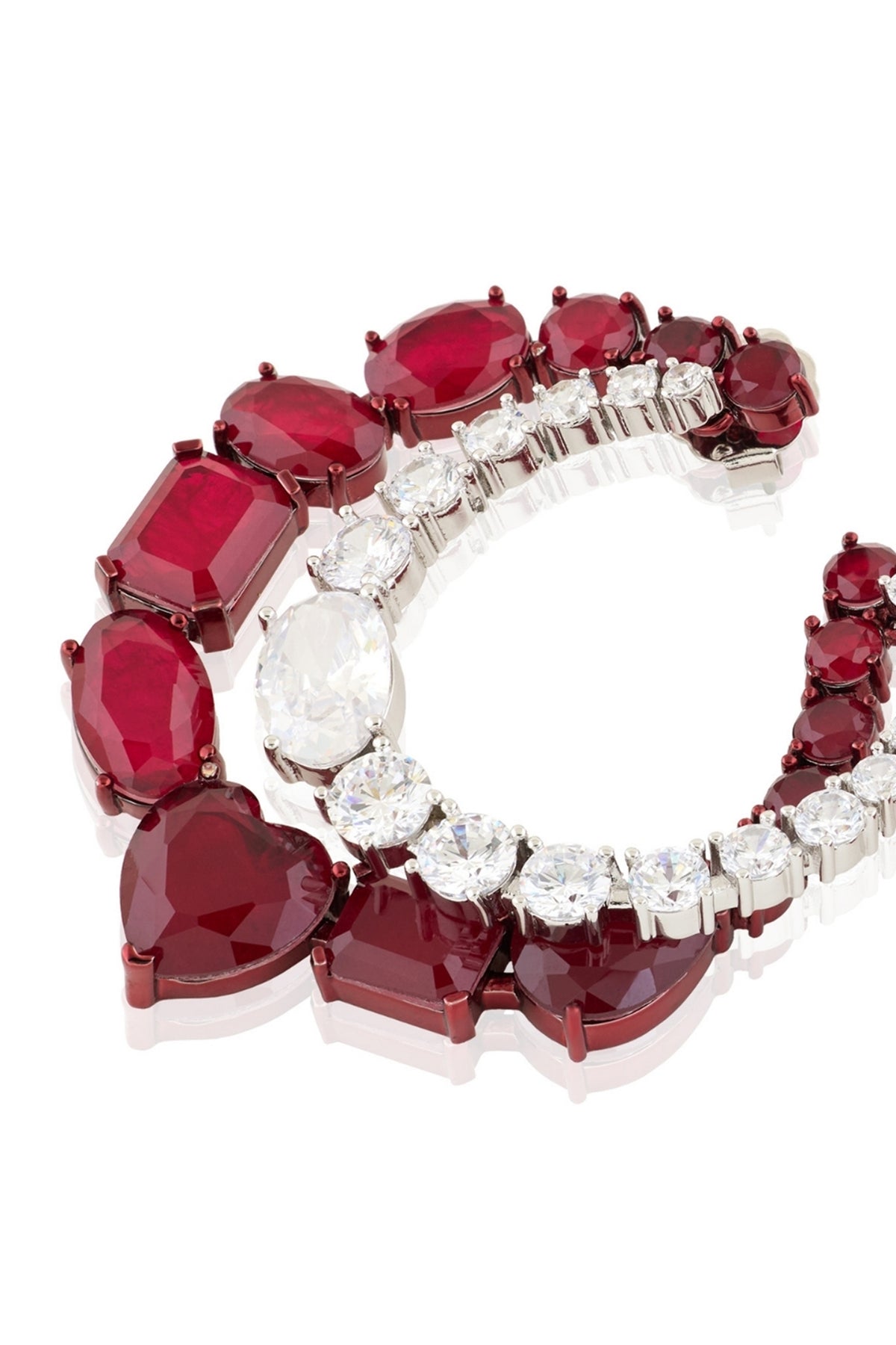 Elevé Ruby Botox Front Back Earrings