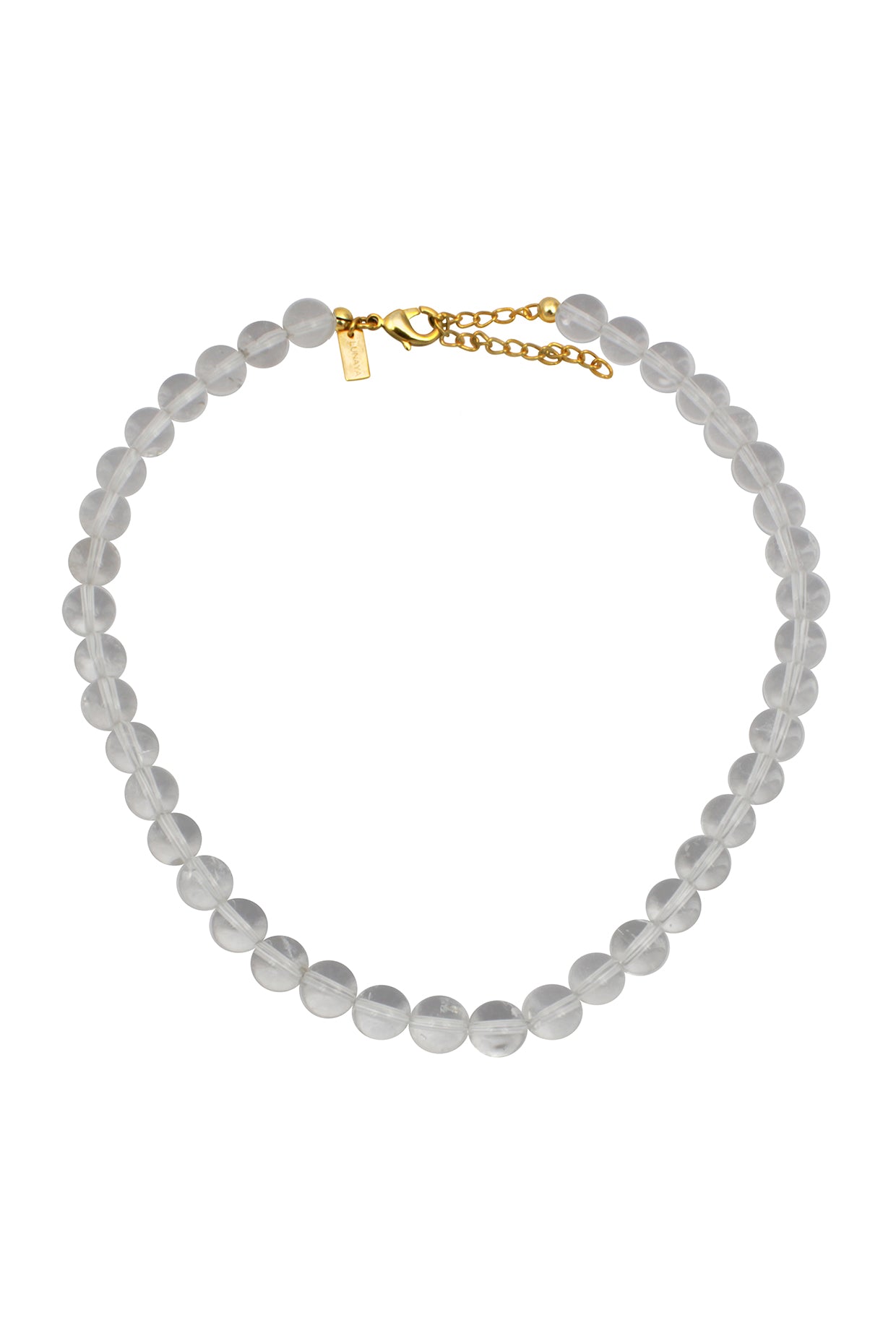 18Kt Gold Plated Clear Bubble Gemstone Necklace