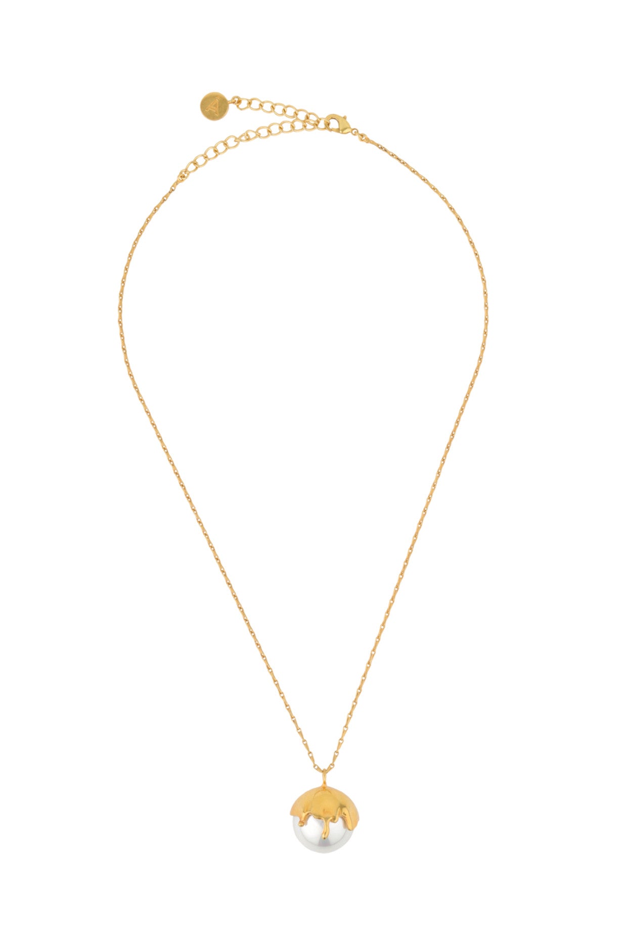 Dune Pearl Pendant Necklace 22Kt Gold-Plated