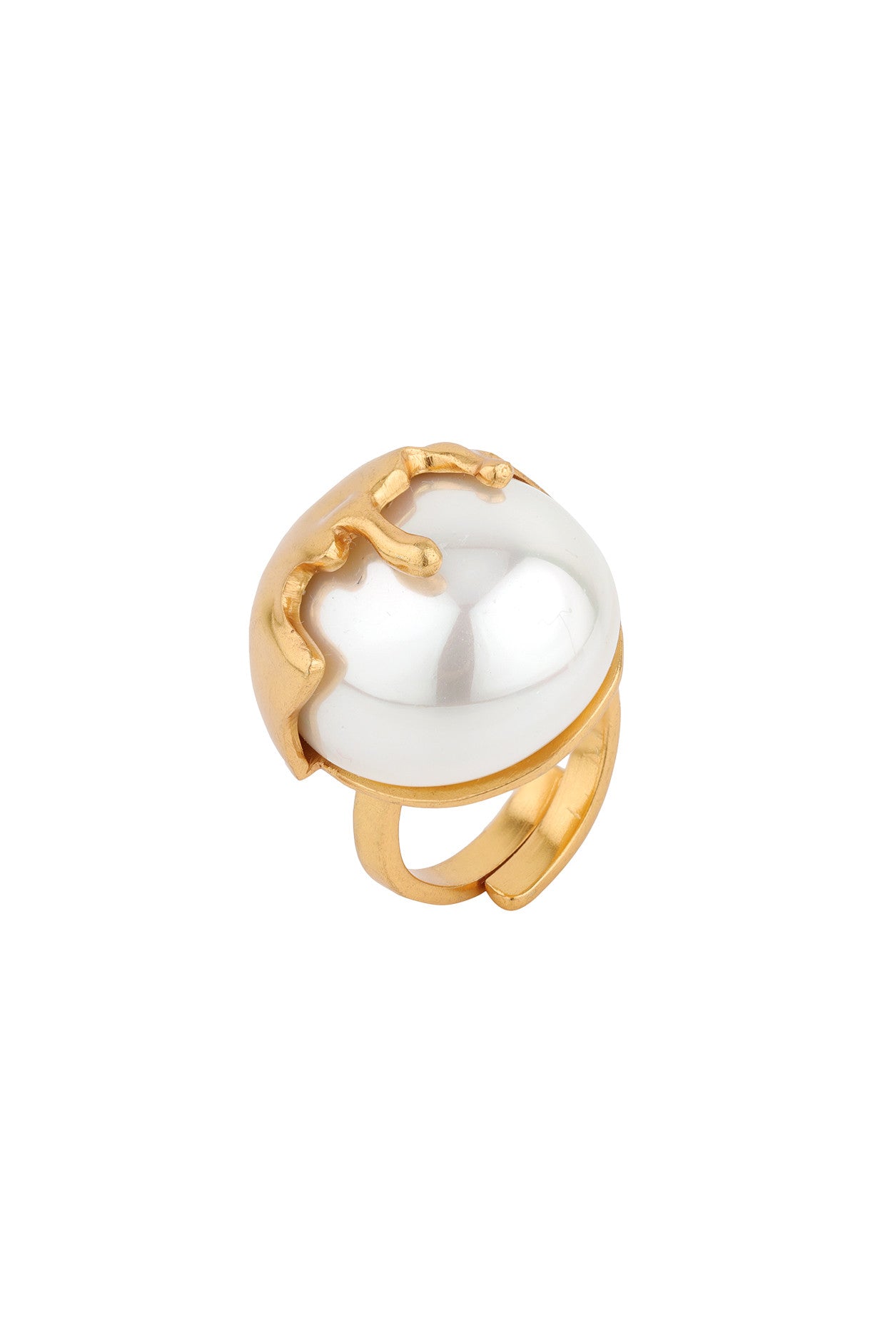 Dune Pearl Ring 22Kt Gold-Plated
