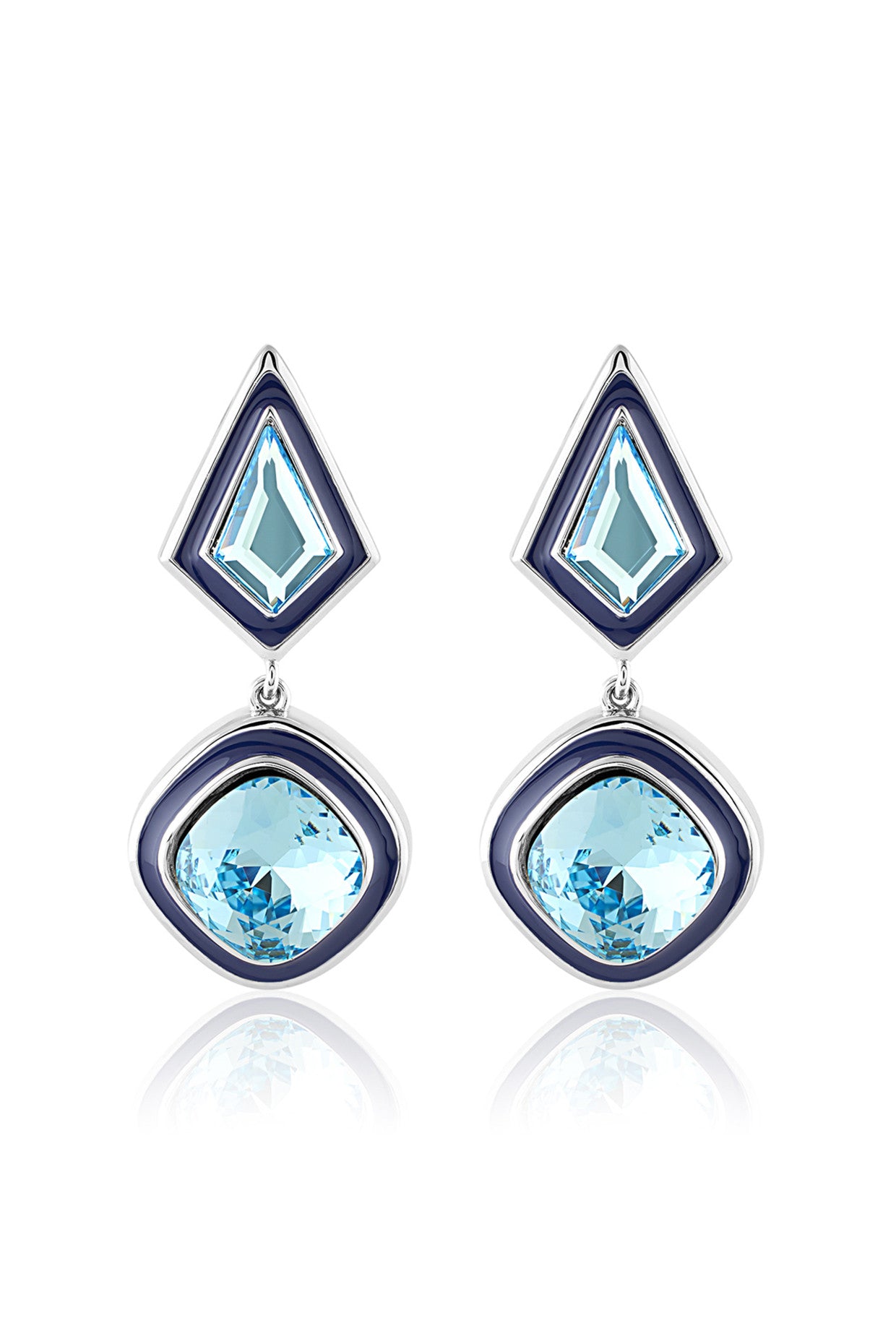 Silver Plated Aquamarine Party Girl Earrings