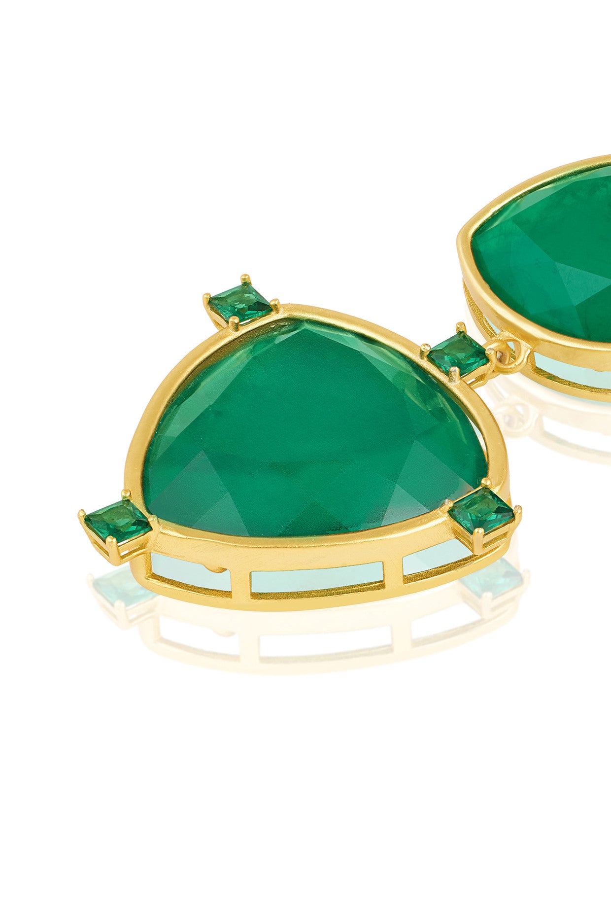 Emerald Drop Libra Earrings