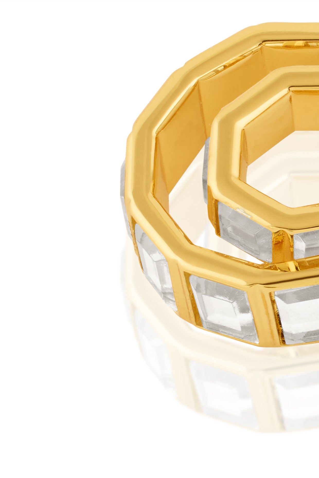 Double Mirror Huggie Hoops