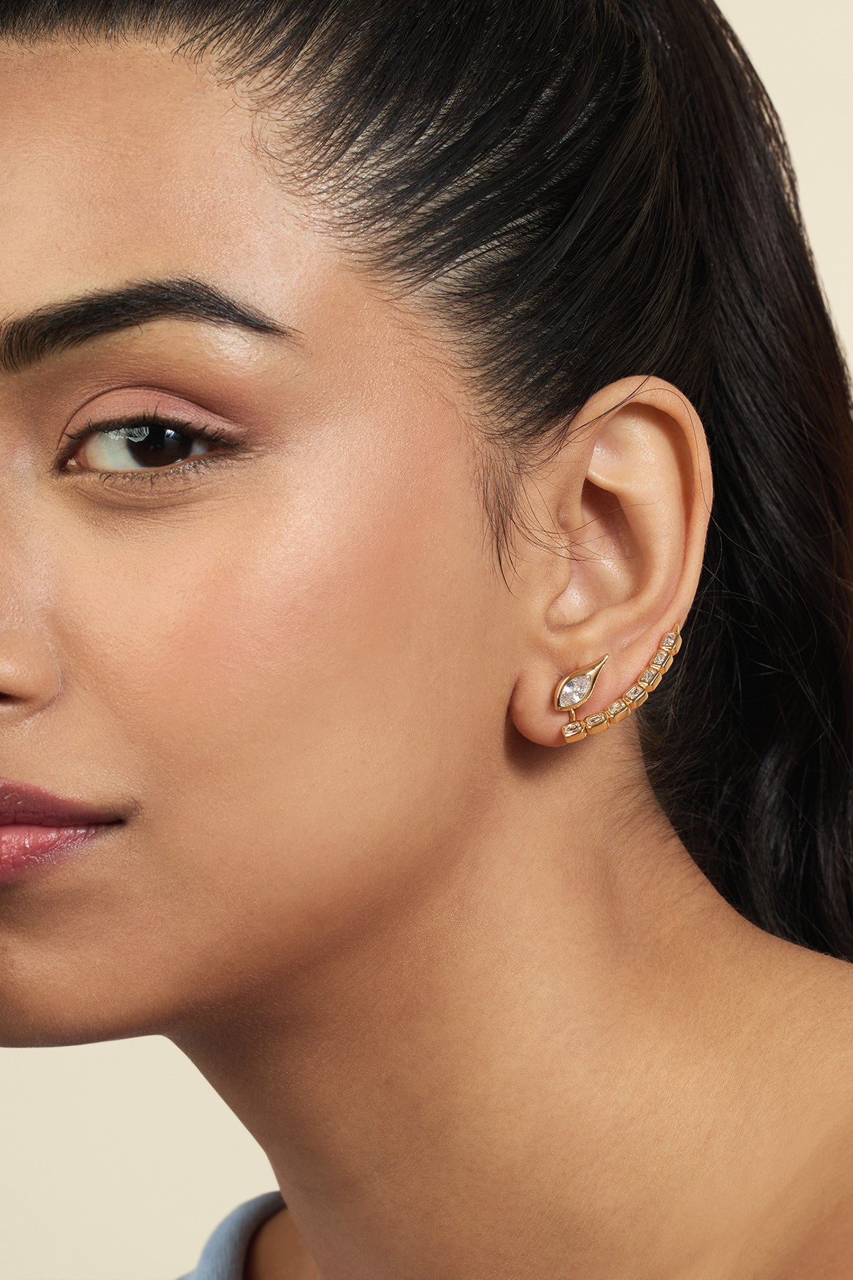 18Kt Gold Plated Tenniscore Earrings