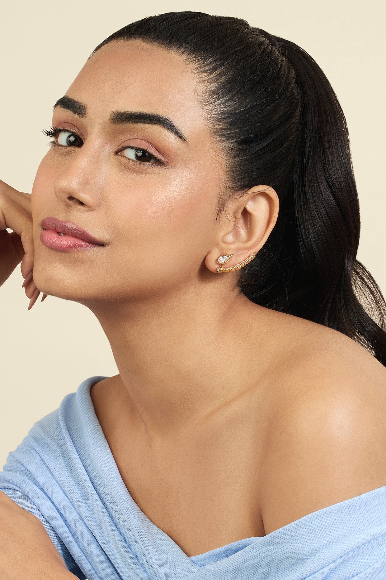 18Kt Gold Plated Tenniscore Earrings