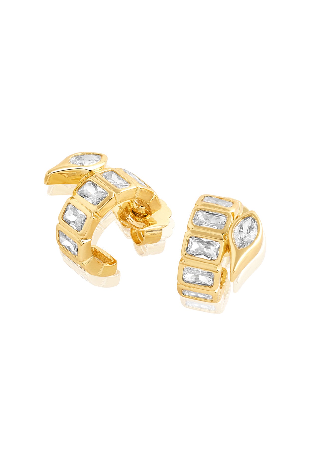 18Kt Gold Plated Tennis Girlie Huggie Earrings