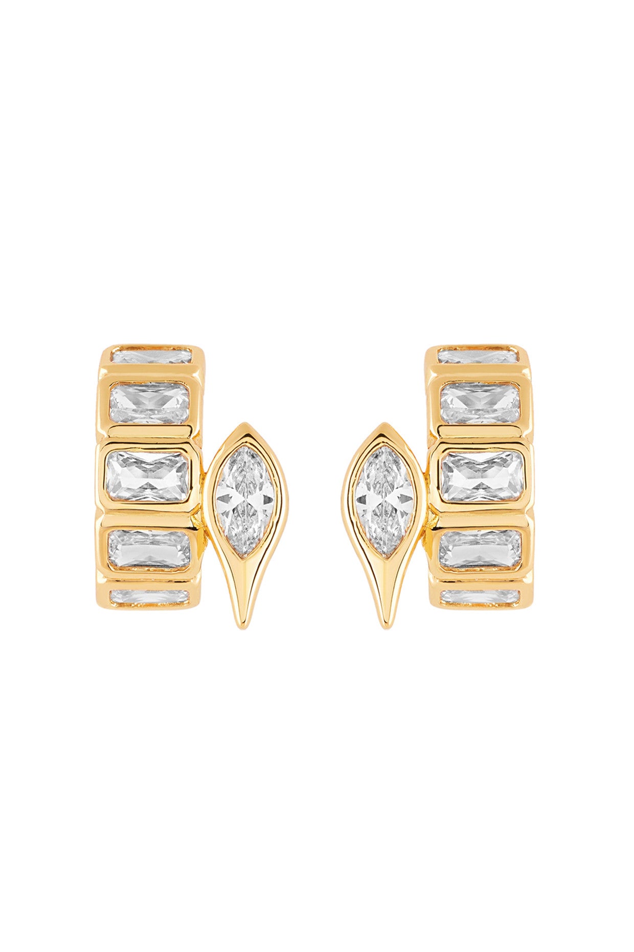 18Kt Gold Plated Tennis Girlie Huggie Earrings