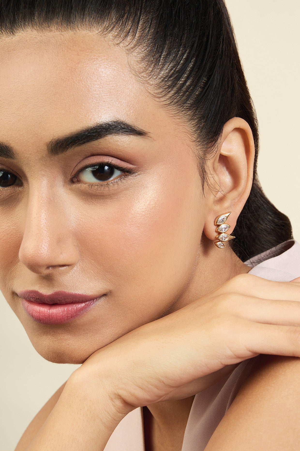 18Kt Gold Plated Punk Tennis Earrings