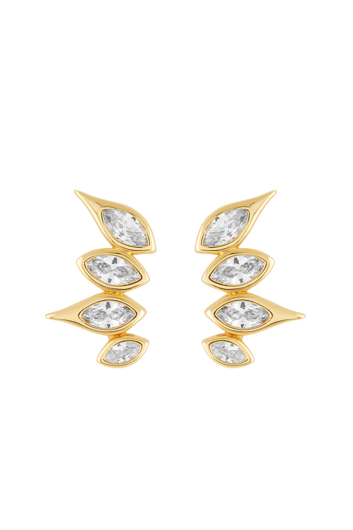 18Kt Gold Plated Punk Tennis Earrings