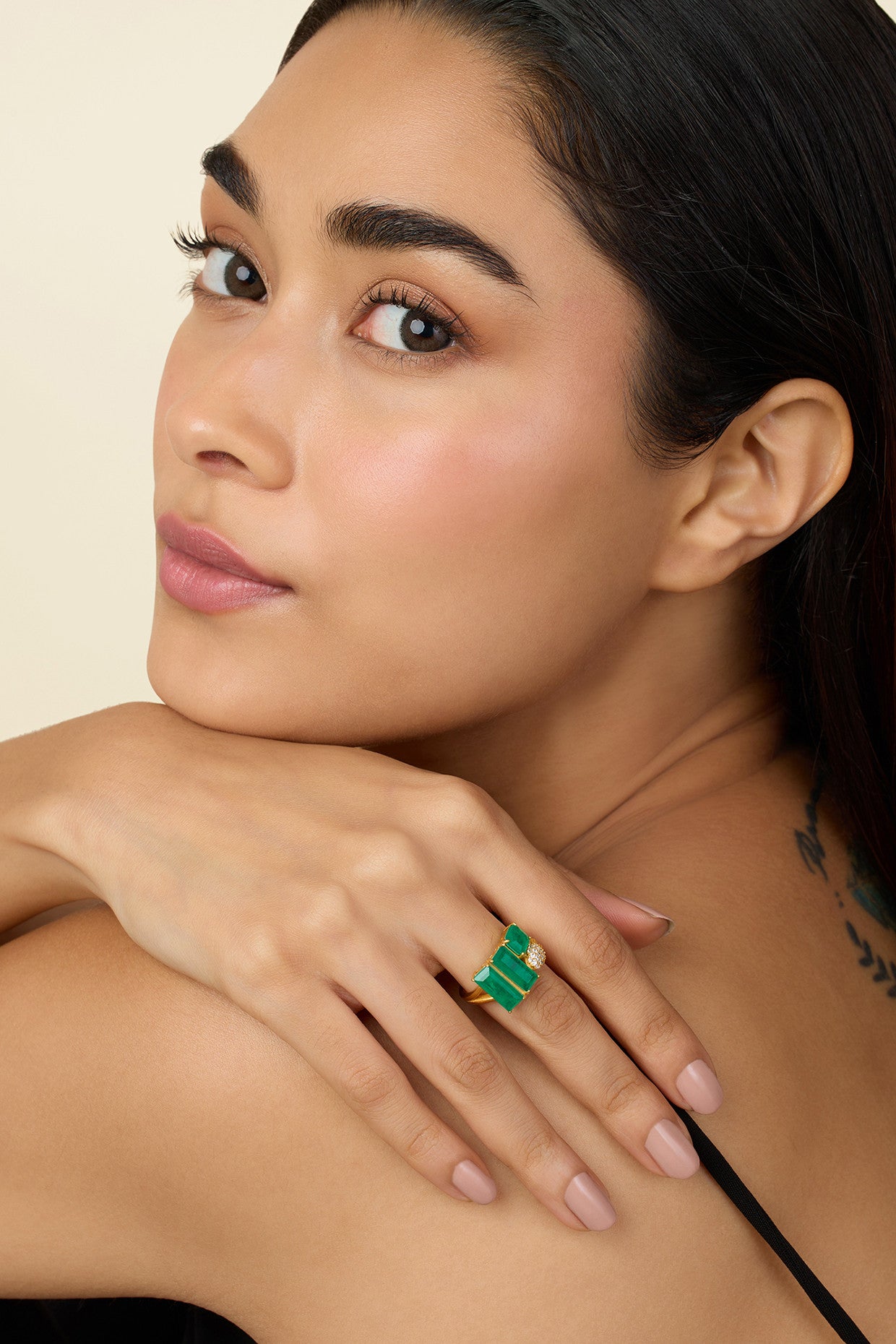 Emerald Dreams Cocktail Ring