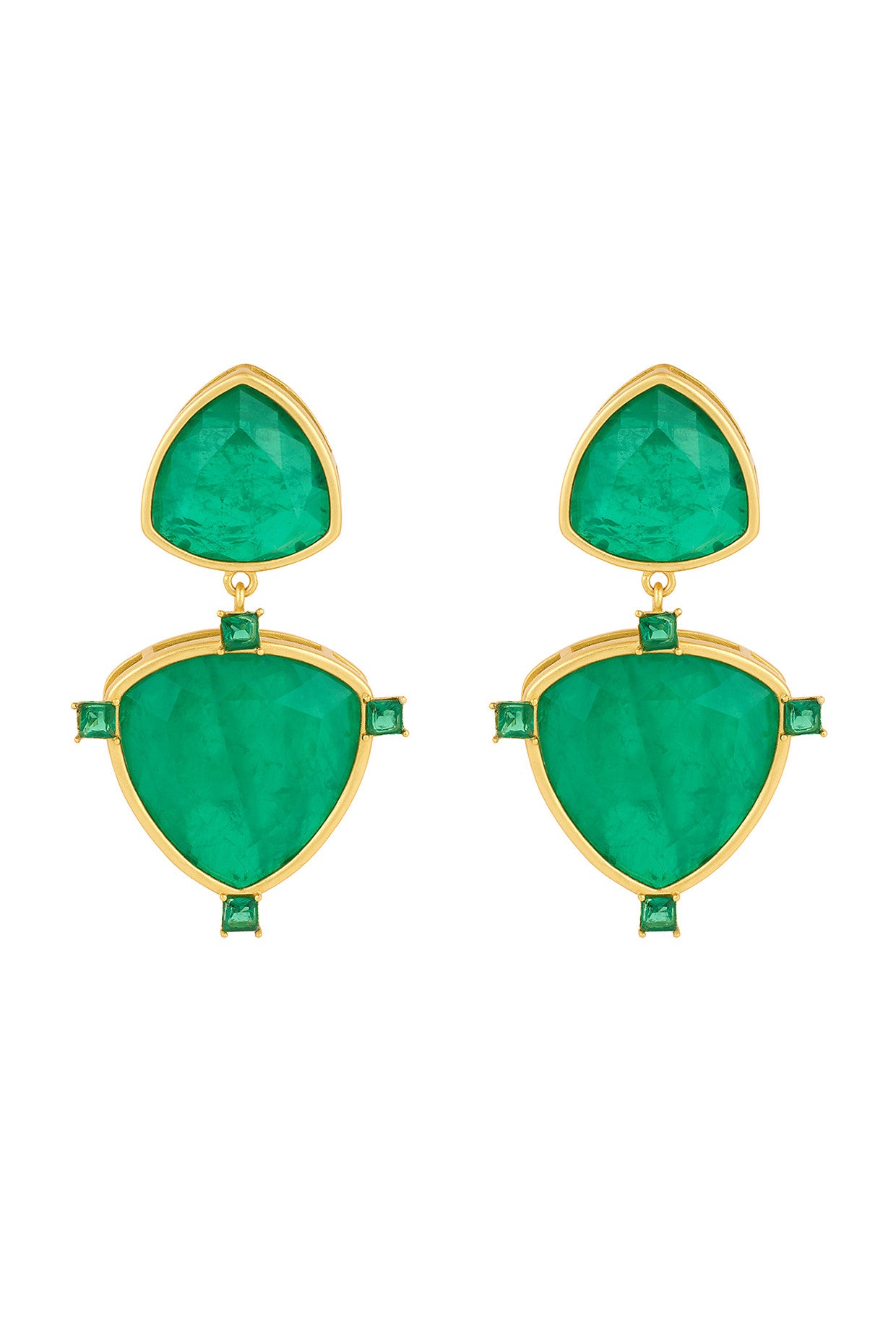 Emerald Drop Libra Earrings
