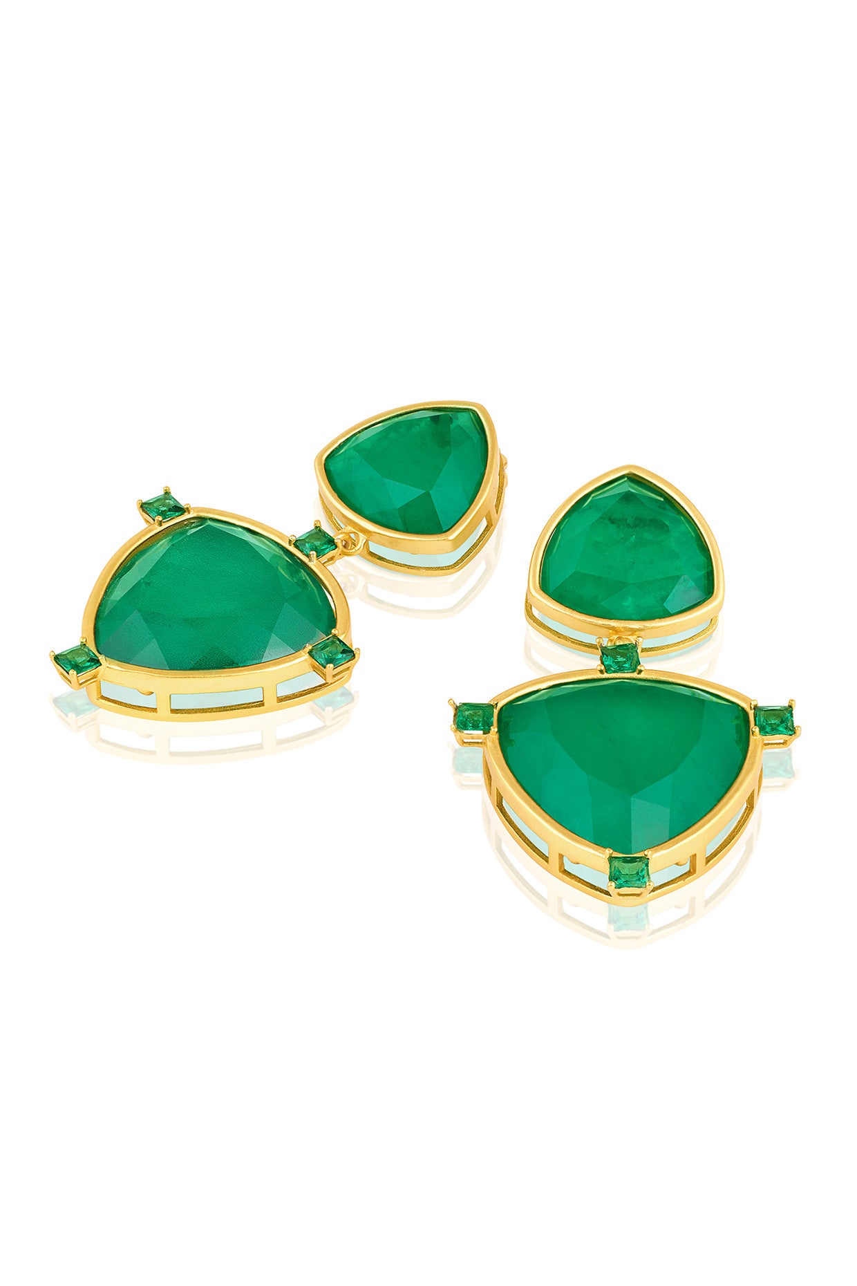 Emerald Drop Libra Earrings