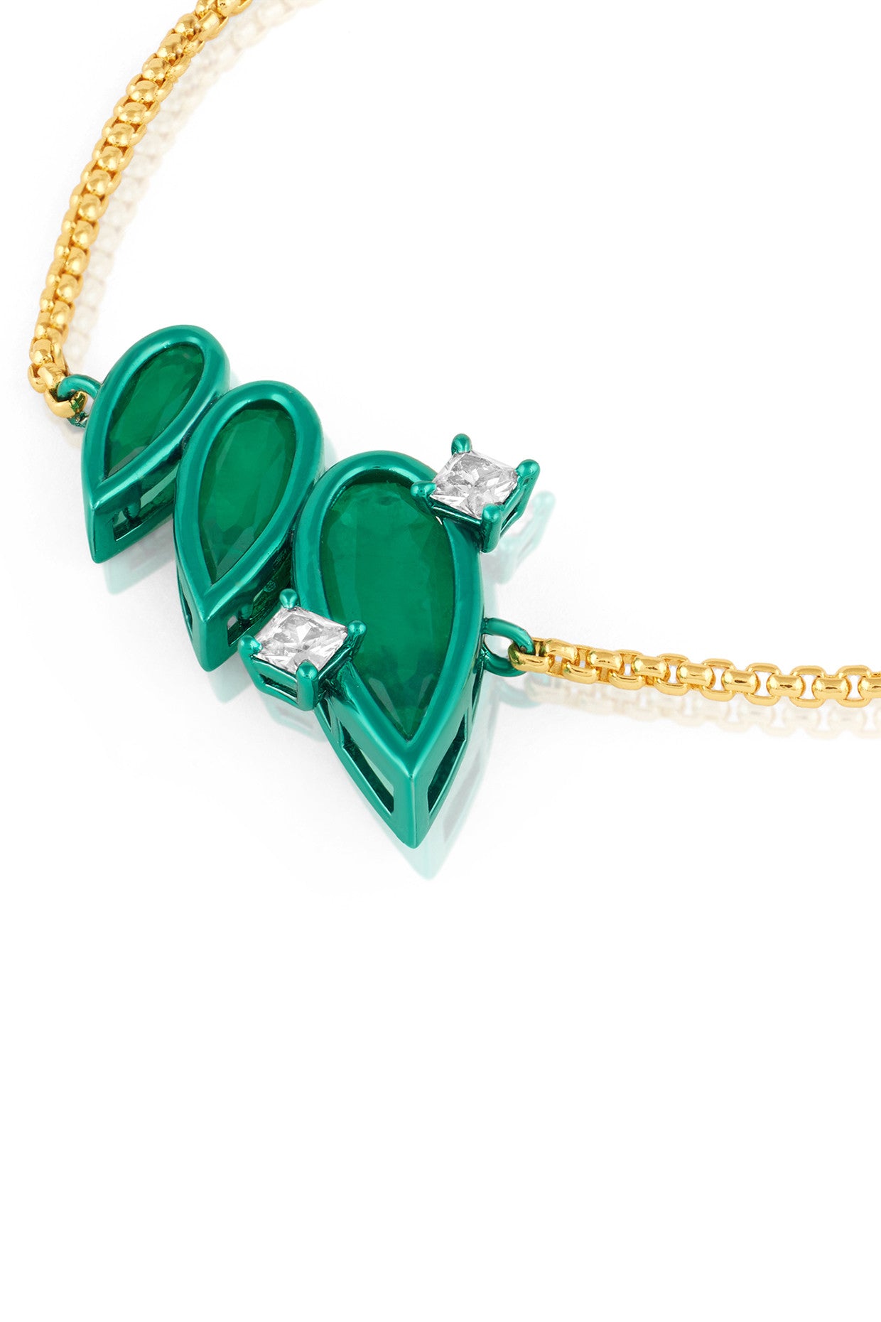 Emerald Flame Bolo Bracelet
