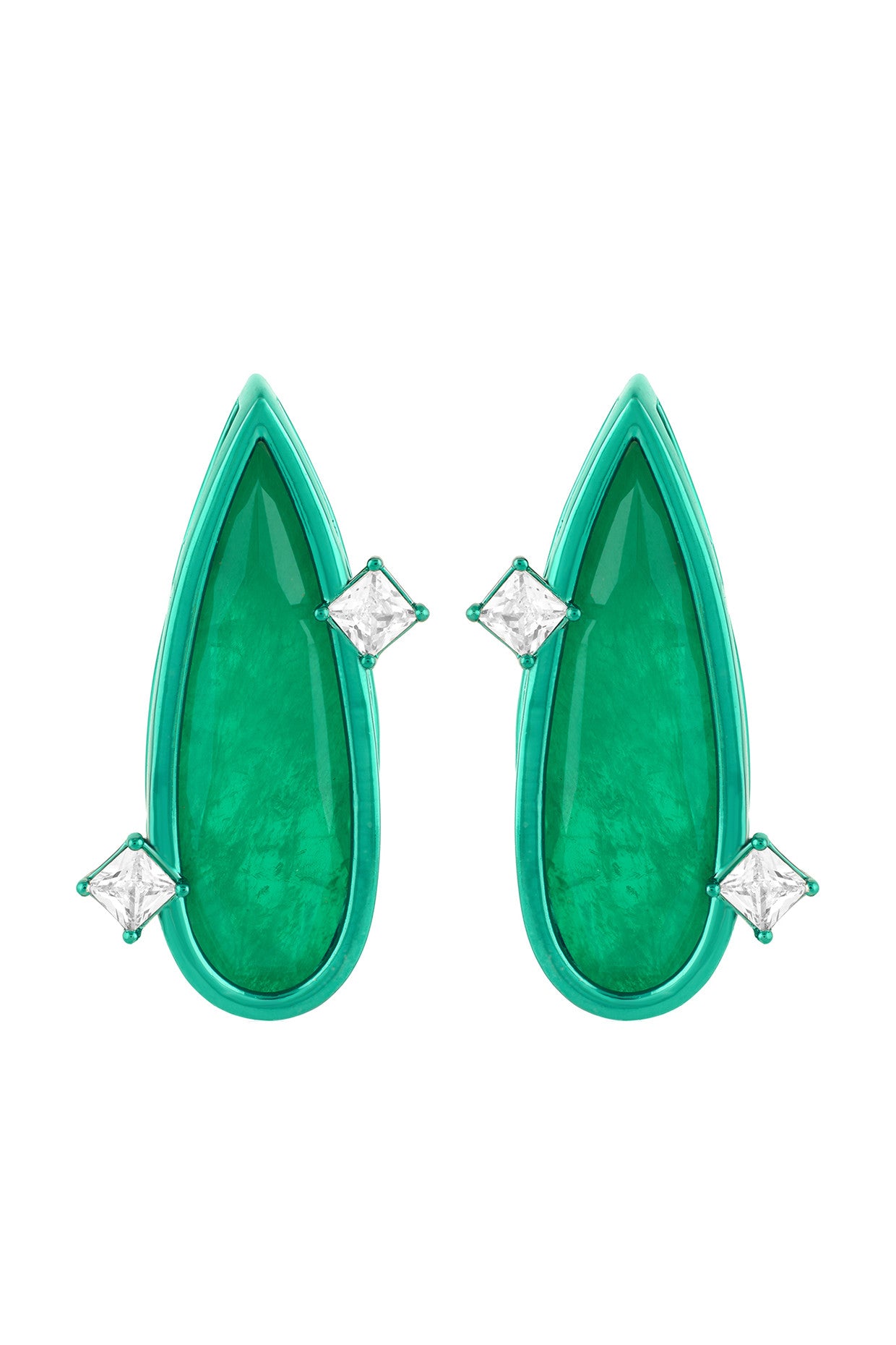 Emerald Flame Studs