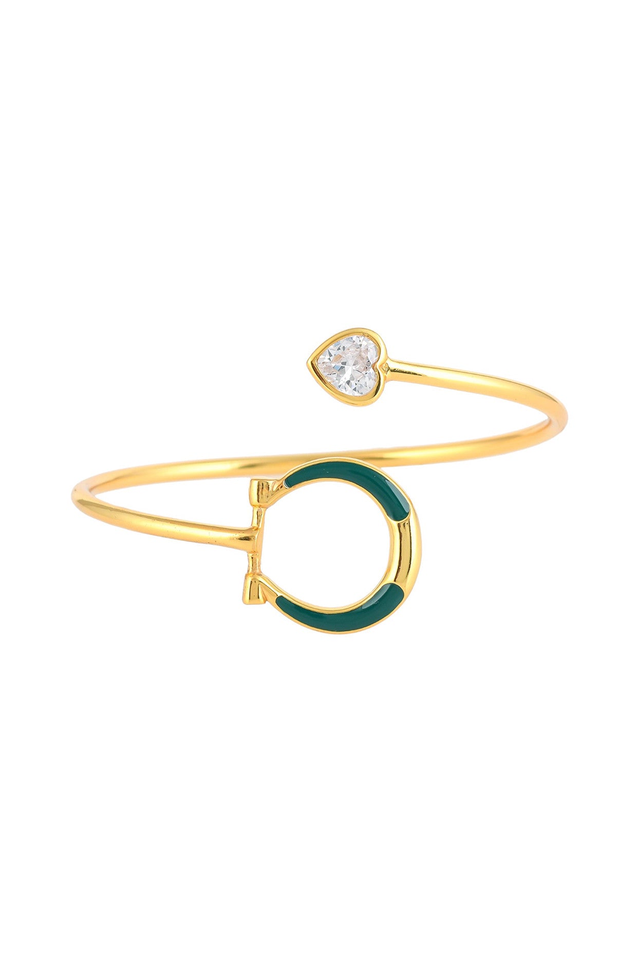 Emerald Green Horse Shoe Bangle