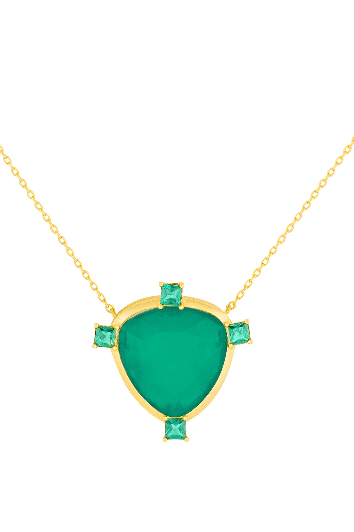 Emerald Mirros Layered Necklace