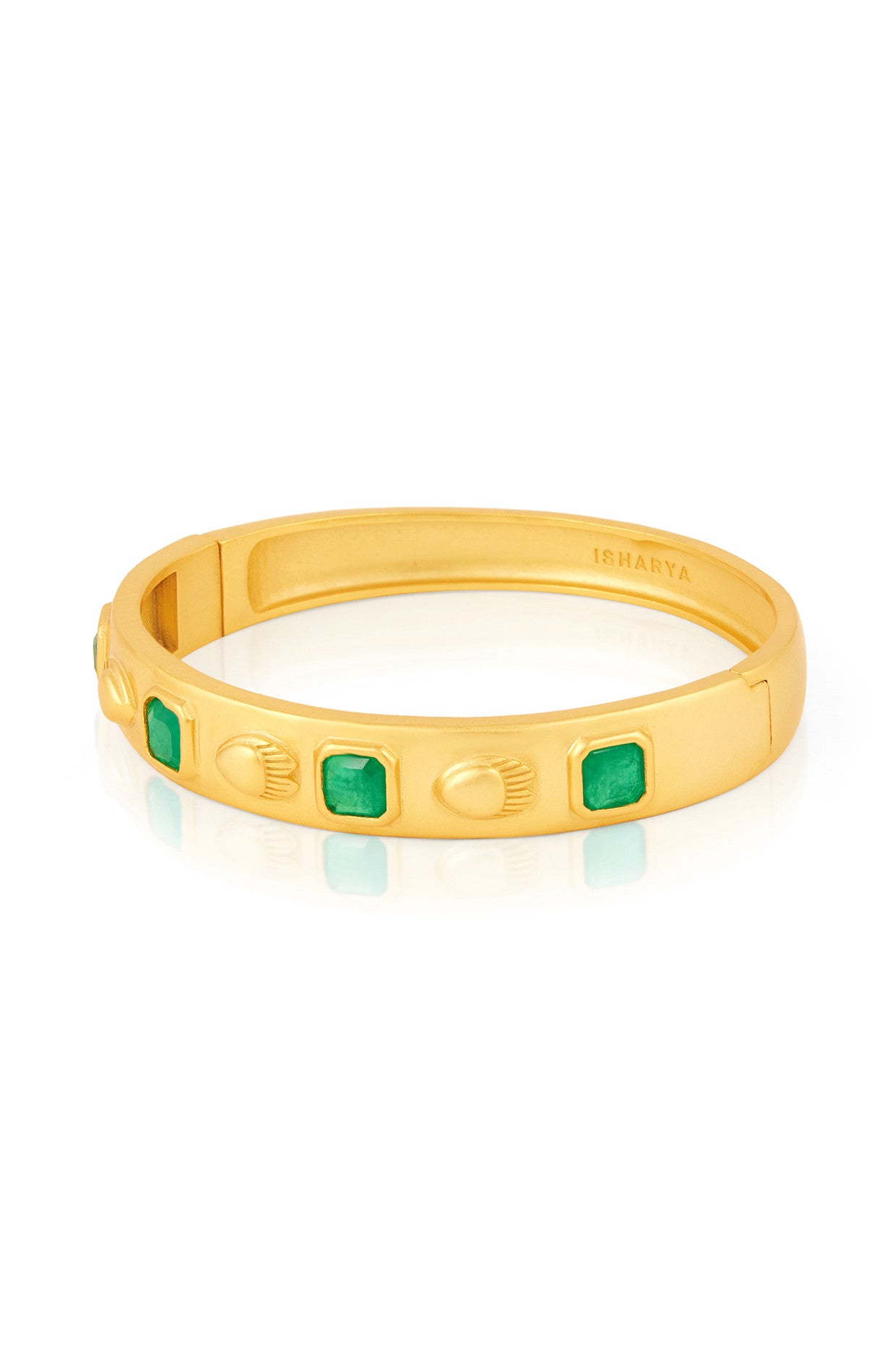 Emerald Oval Hinge Bangle