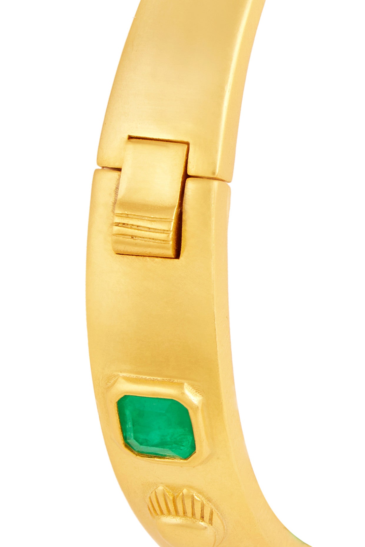 Emerald Oval Hinge Bangle
