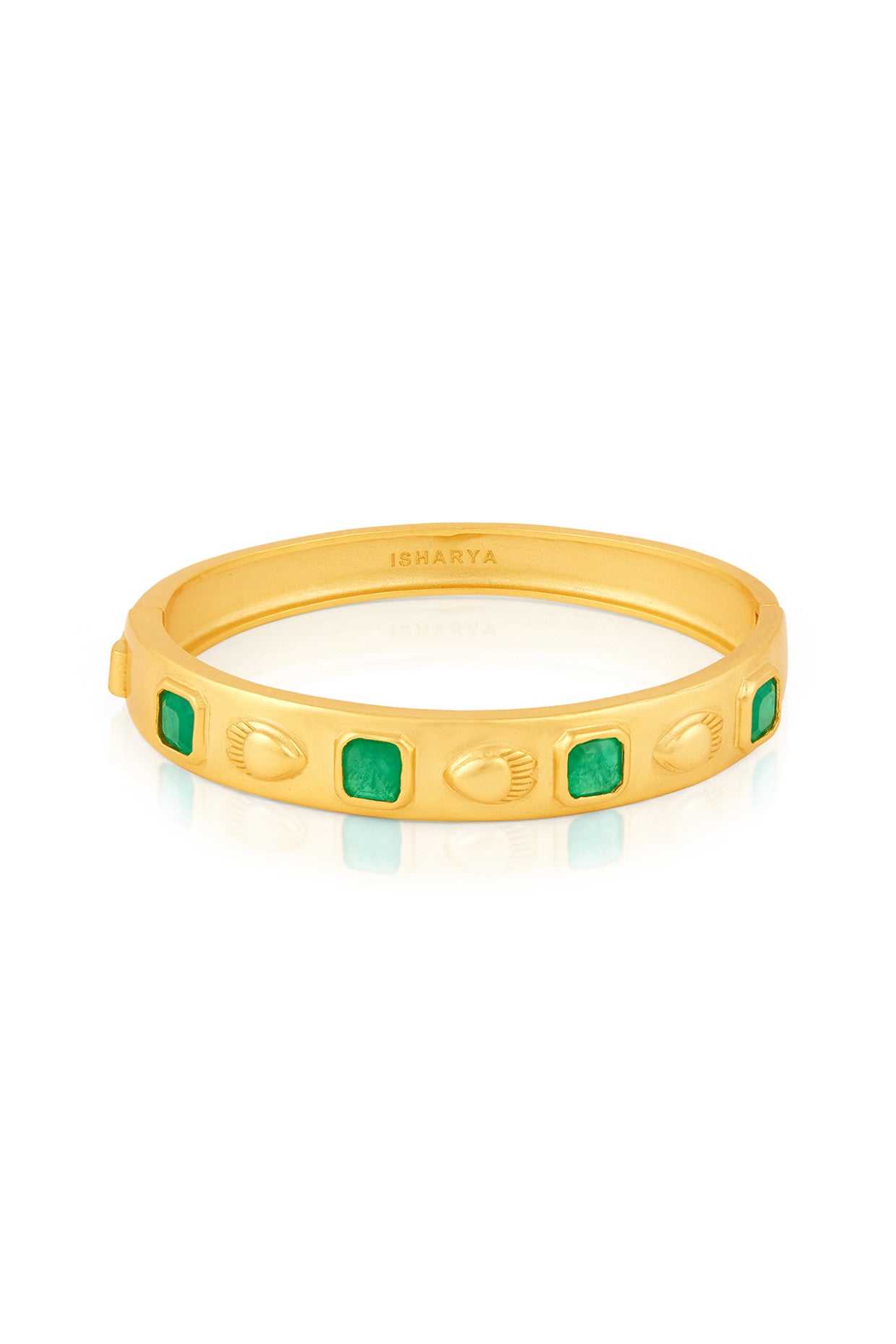 Emerald Oval Hinge Bangle