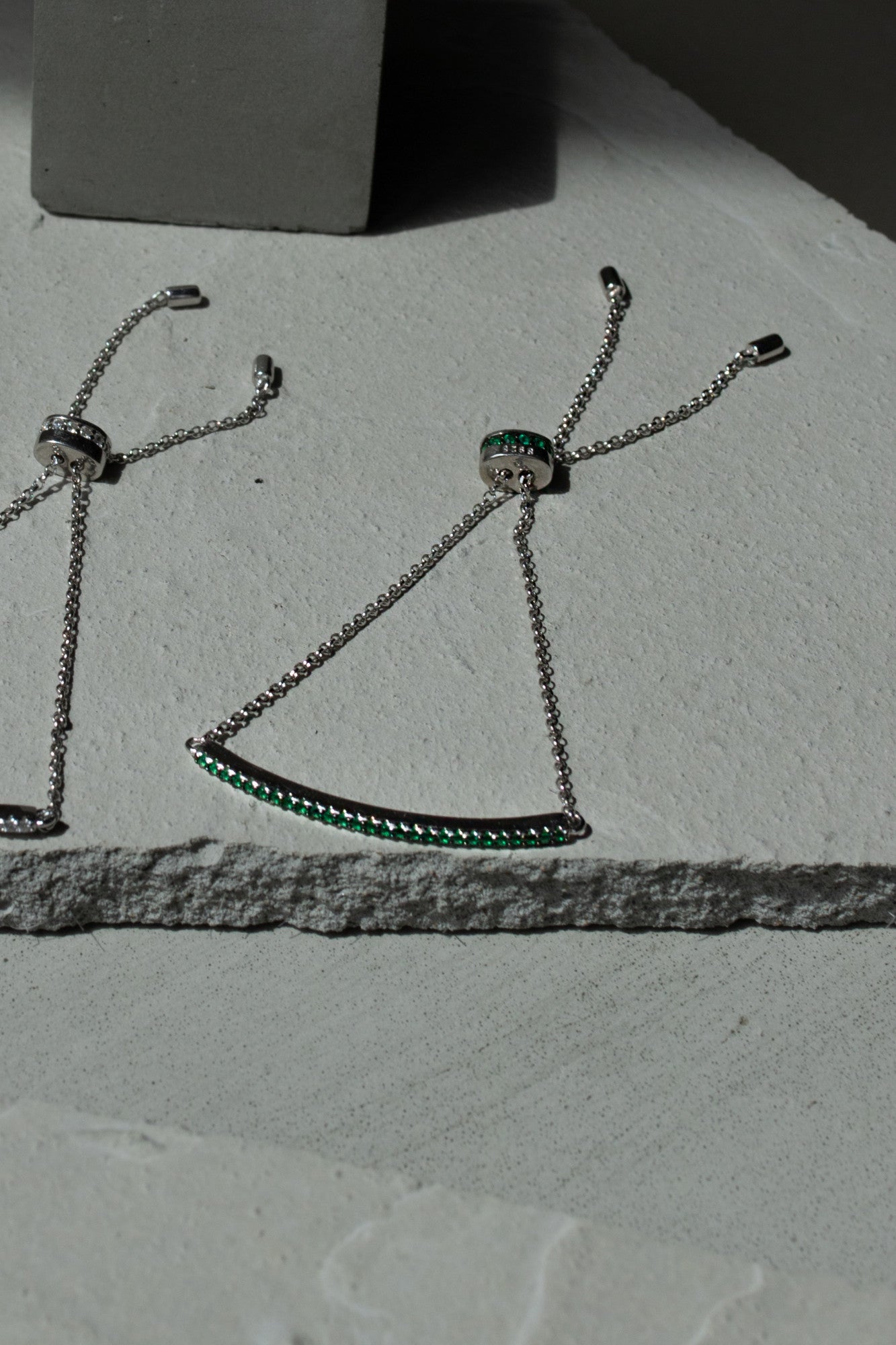 Emerald Pavé Rod Bracelet