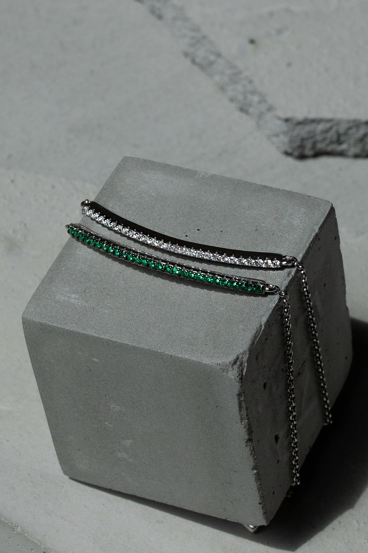 Pavé Rod Silver Bracelet