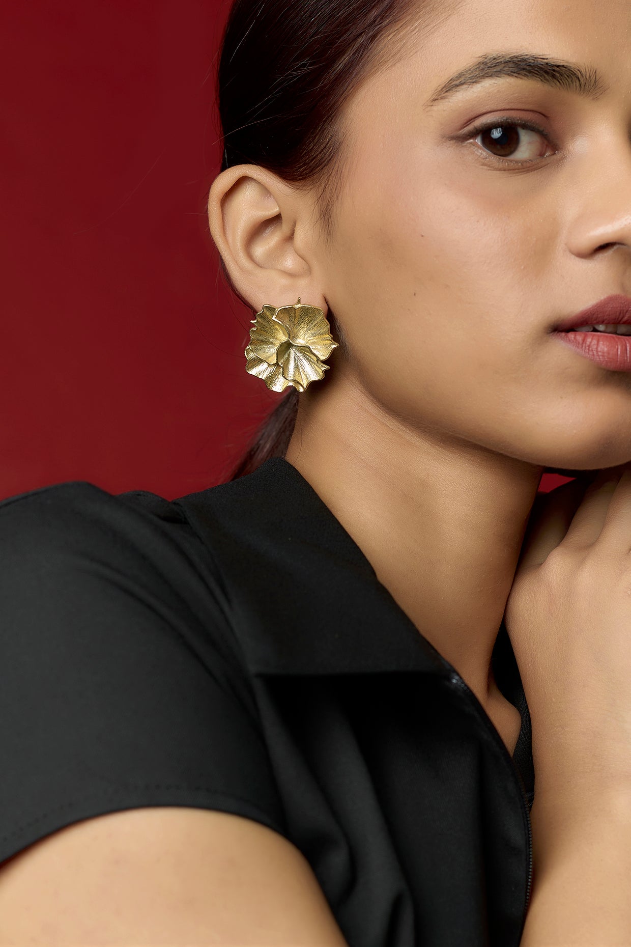 14k Gold Plated Floral Earrings