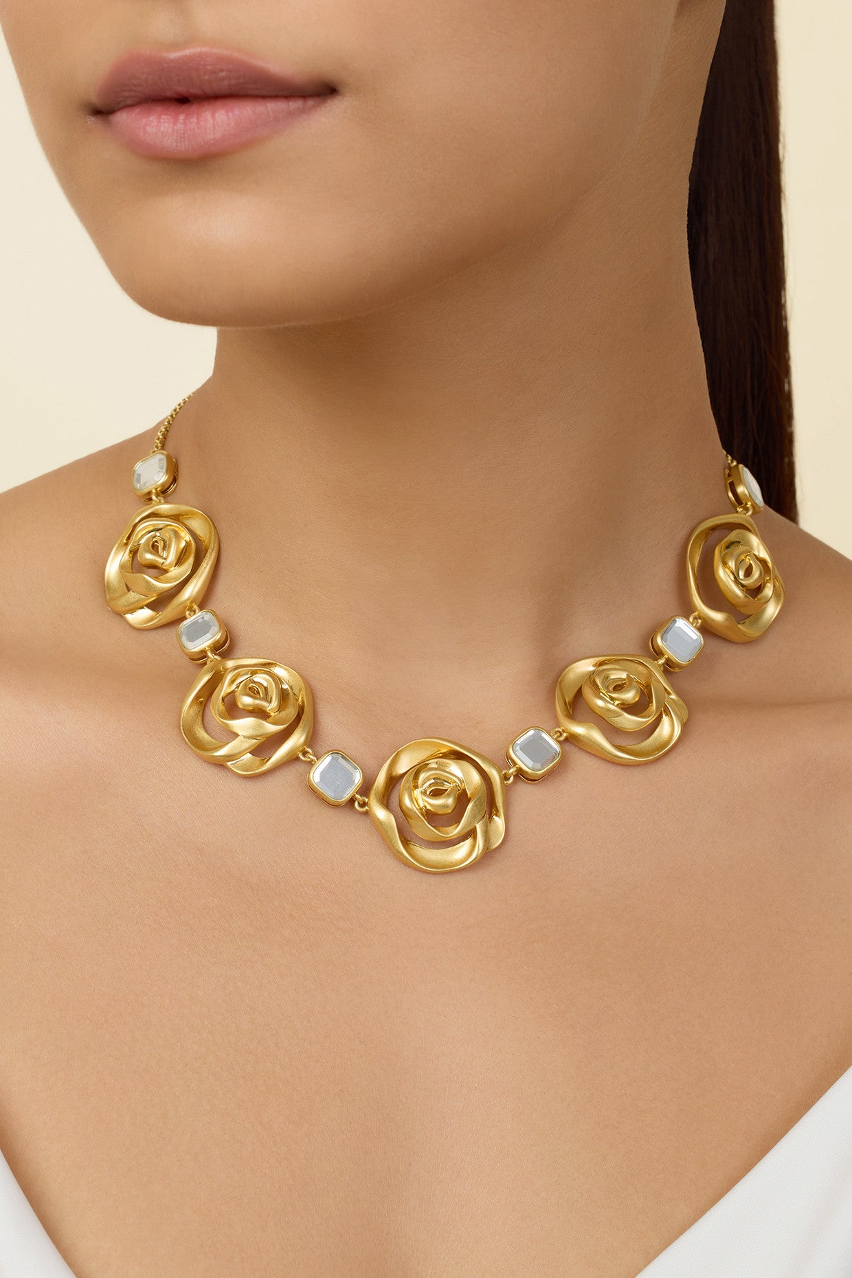 Festive Rose Collar Necklace