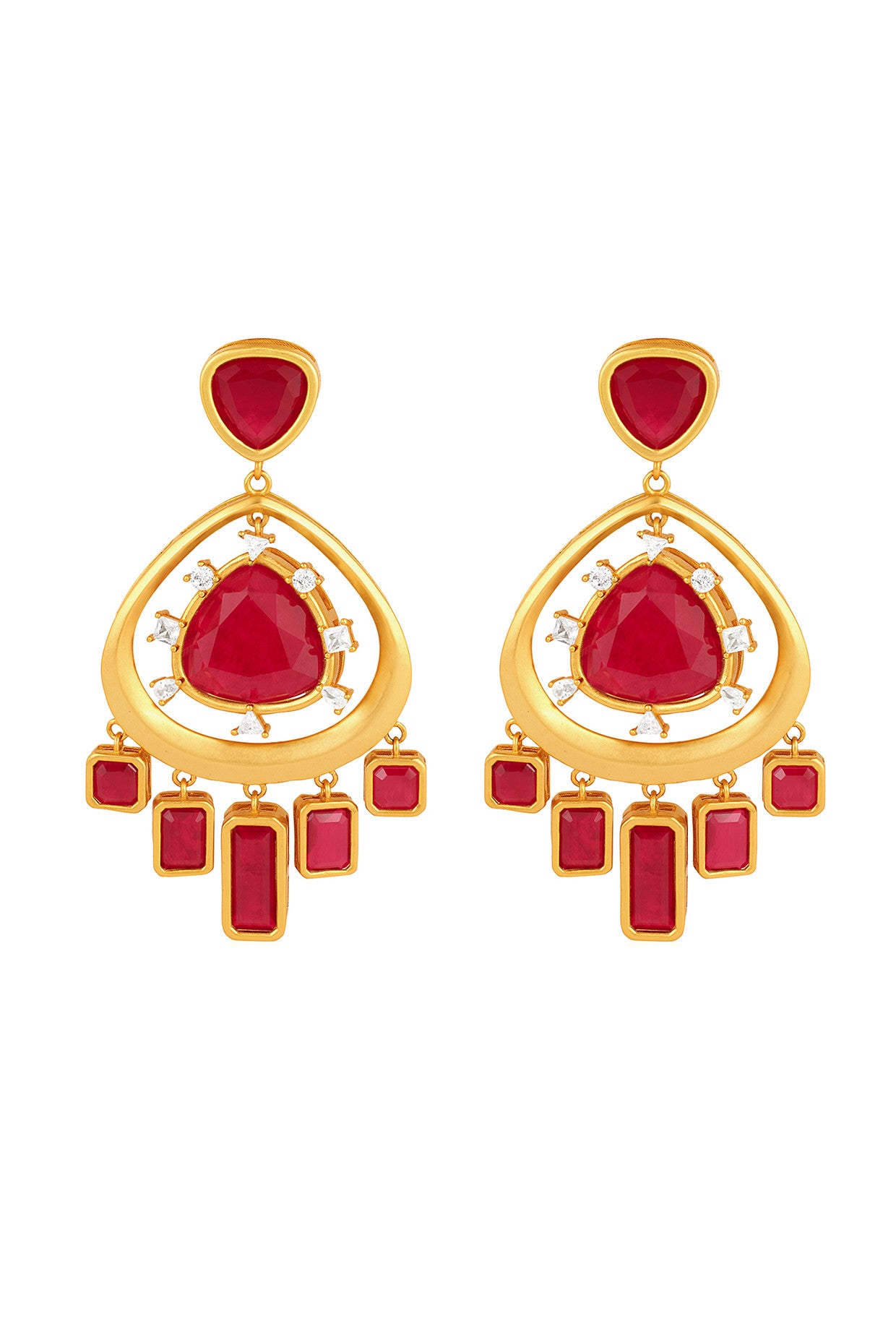 Fiery Festive Ruby Danglers