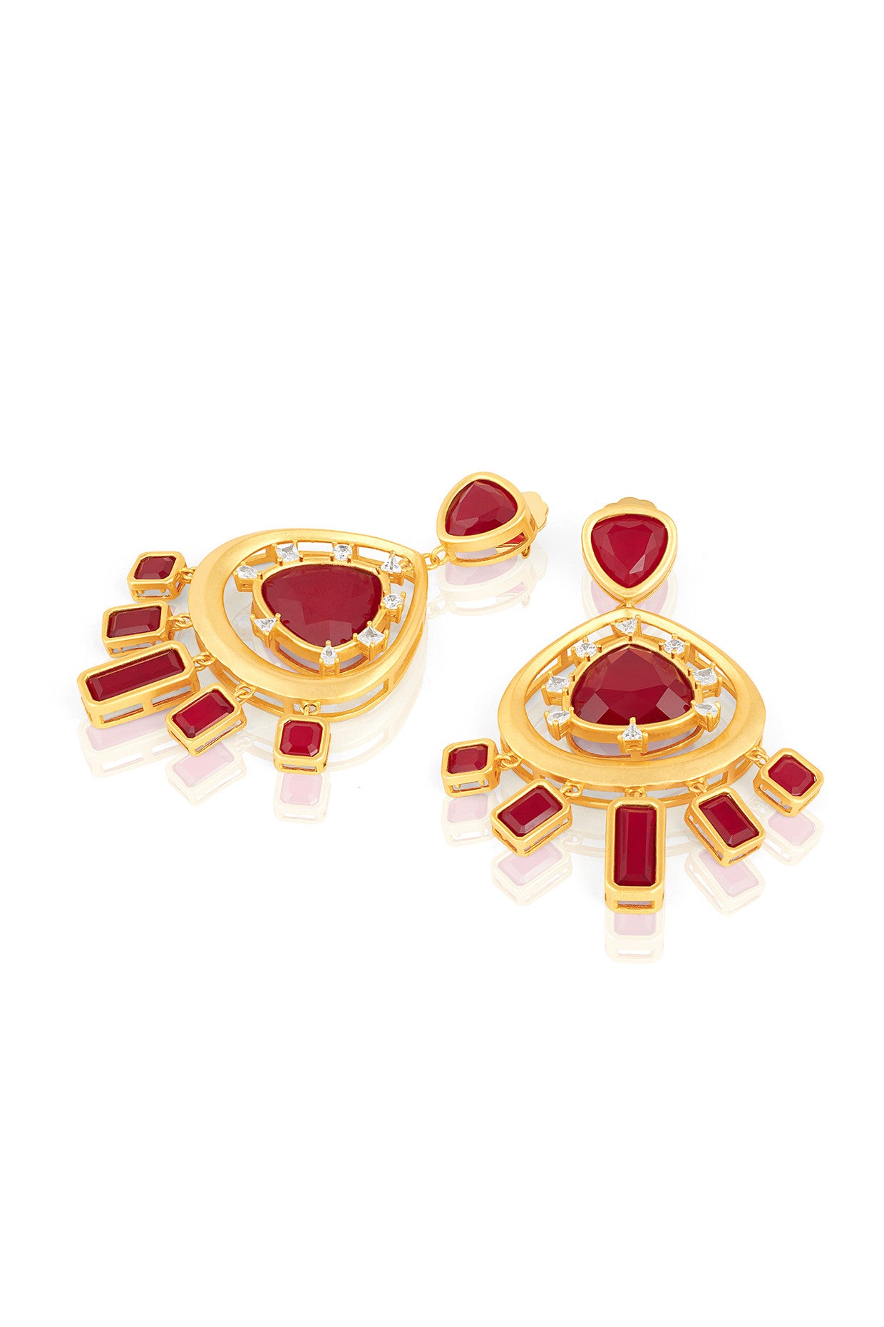 Fiery Festive Ruby Danglers