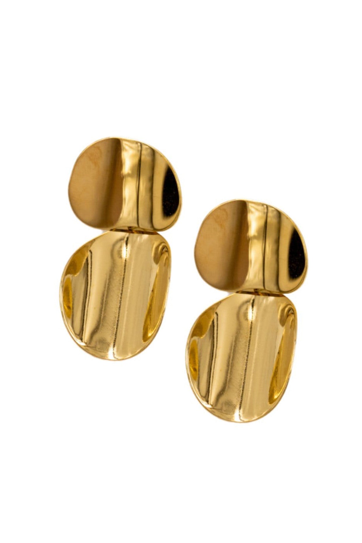 Flat Drop Earrings 18k Gold Plated